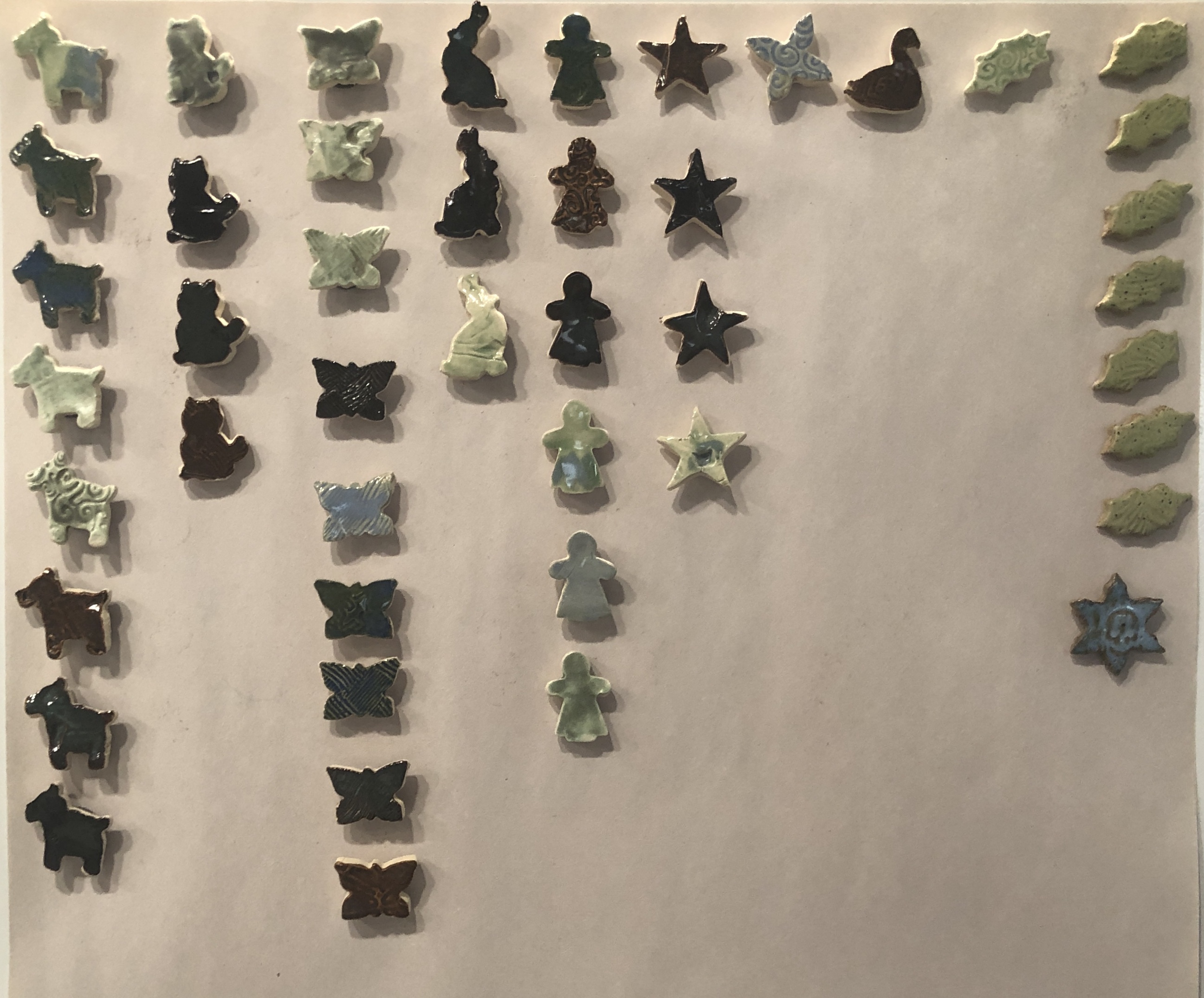 Handbuilt Stoneware Refrigerator Magnets, Small