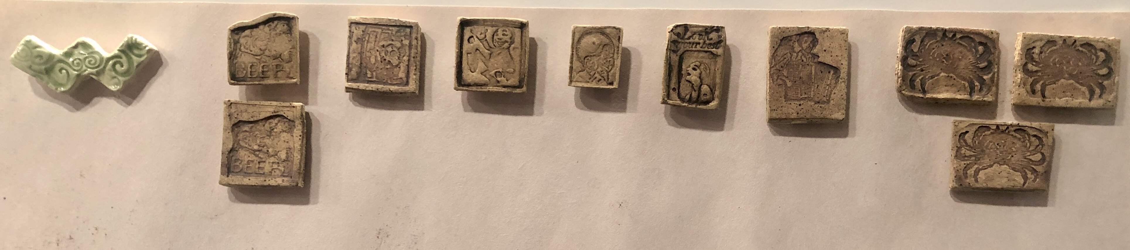 Handbuilt Stoneware Refrigerator Magnets, Small