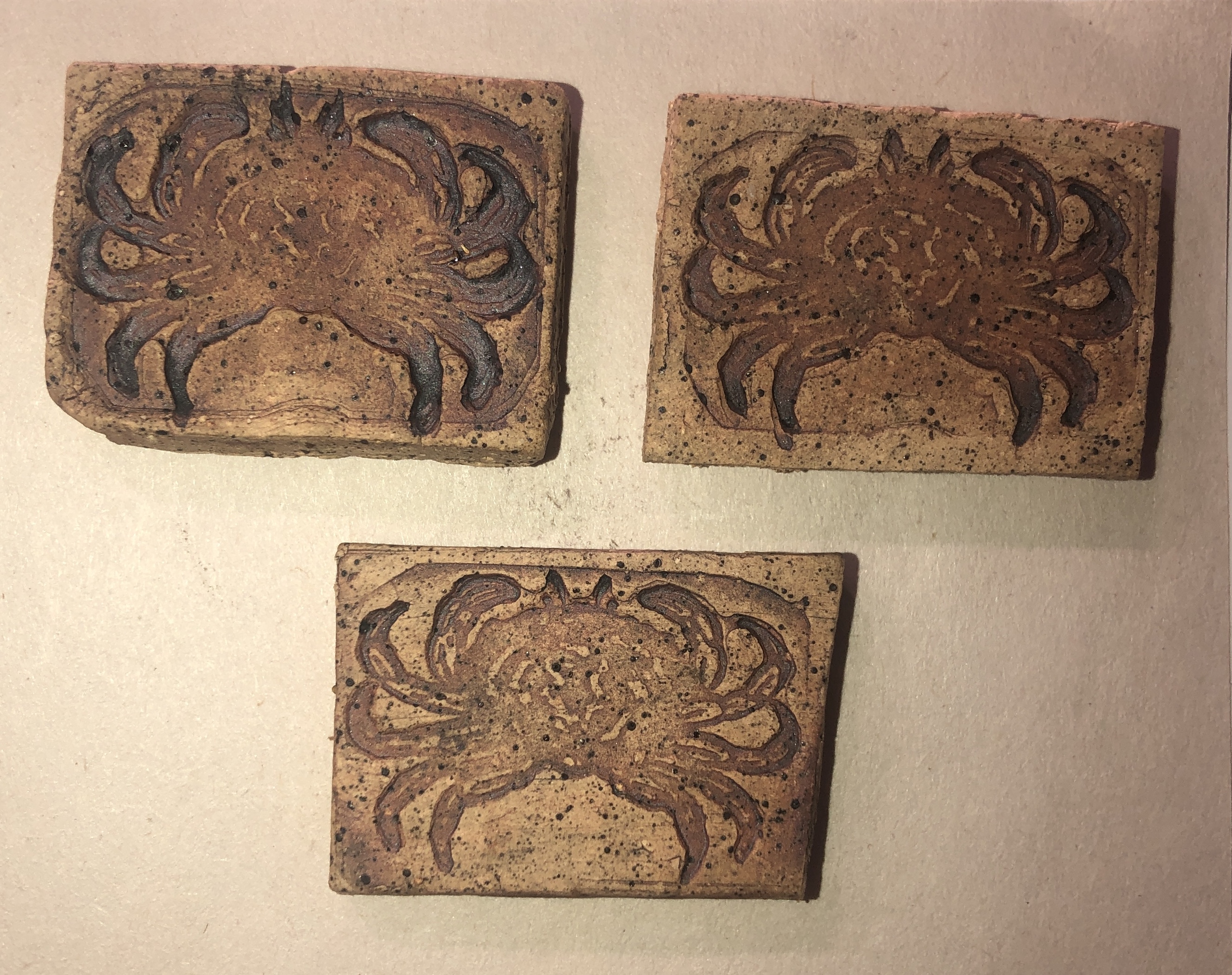 Handbuilt Stoneware Refrigerator Magnets, Small