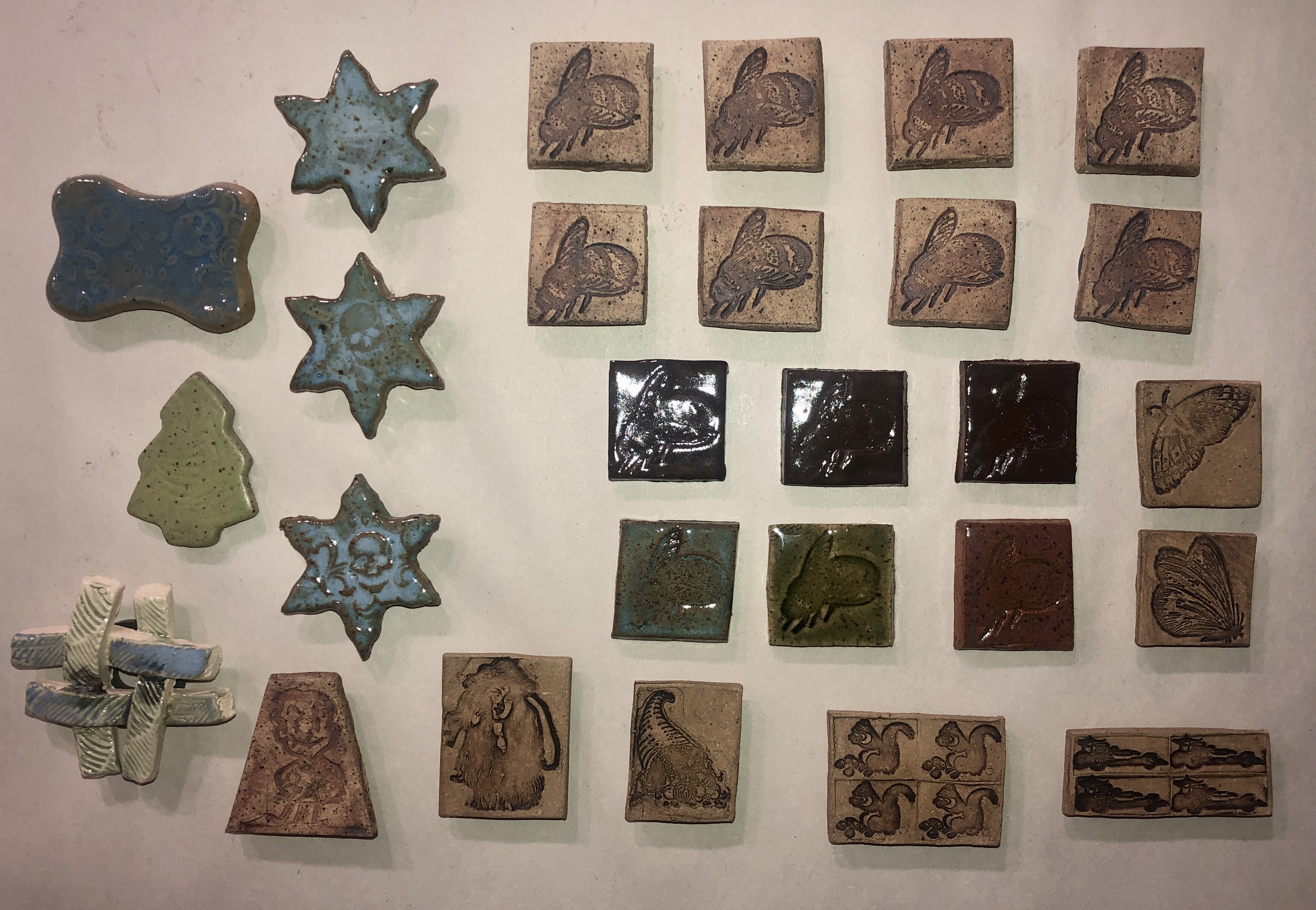 Handbuilt Stoneware Refrigerator Magnets, Medium