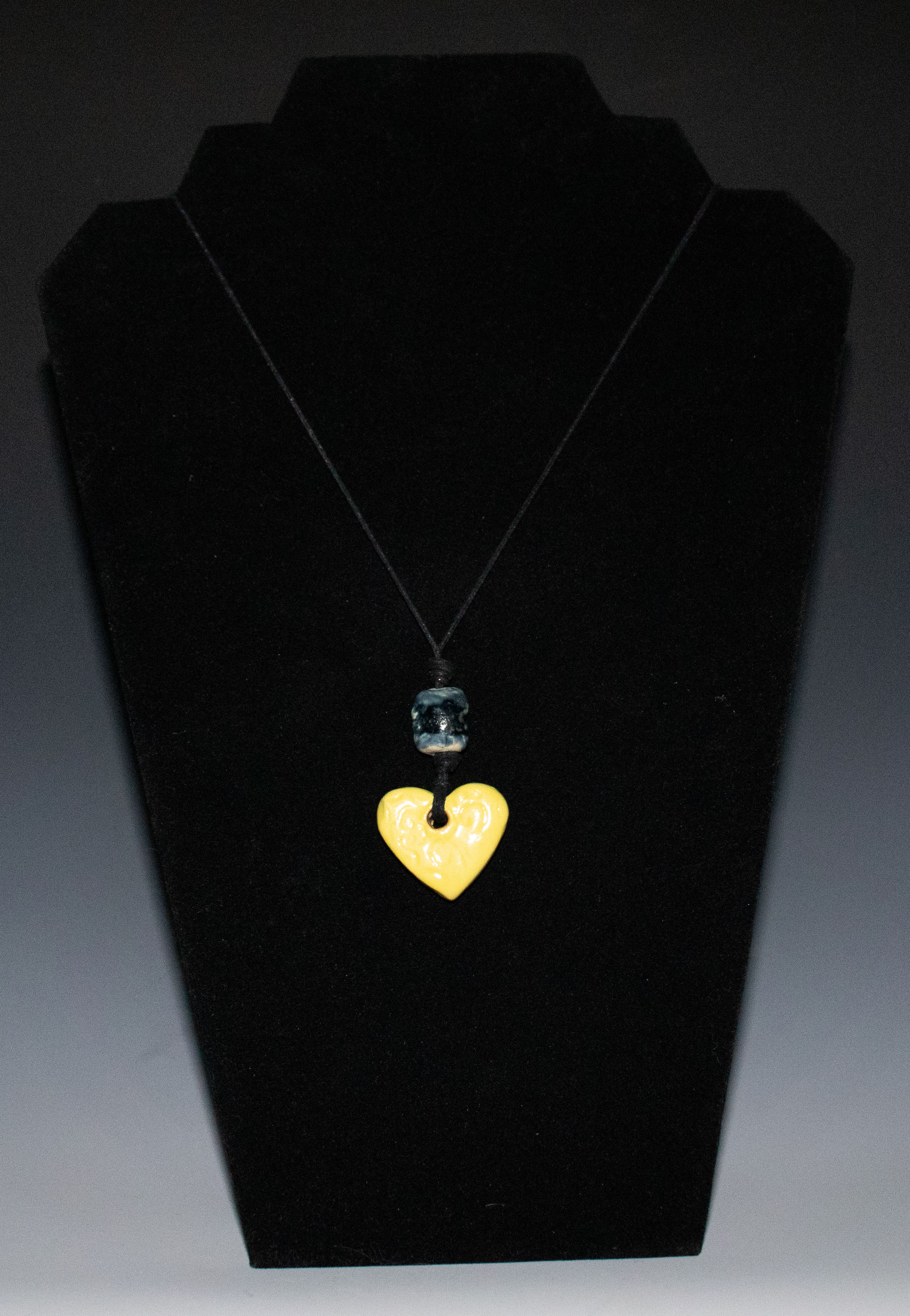 Yellow Heart Ceramic Pendant Necklace