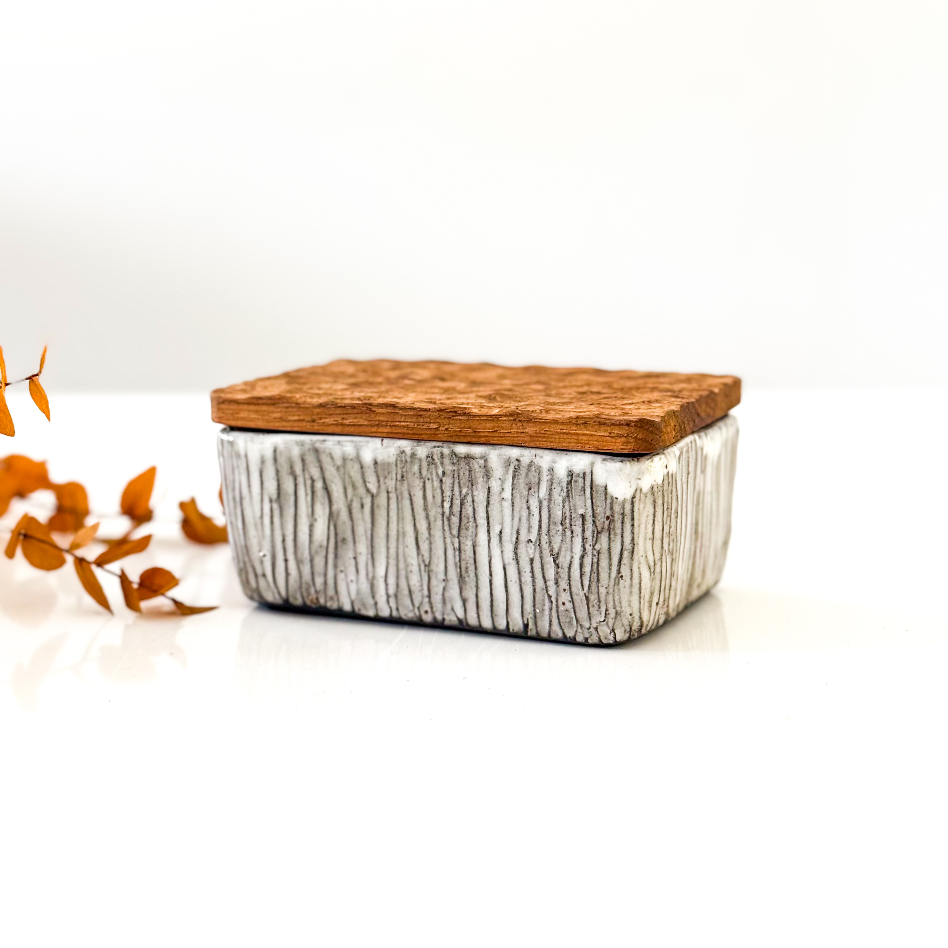 Keraminė/medinė sviestinė "BUTTERY BLACK"