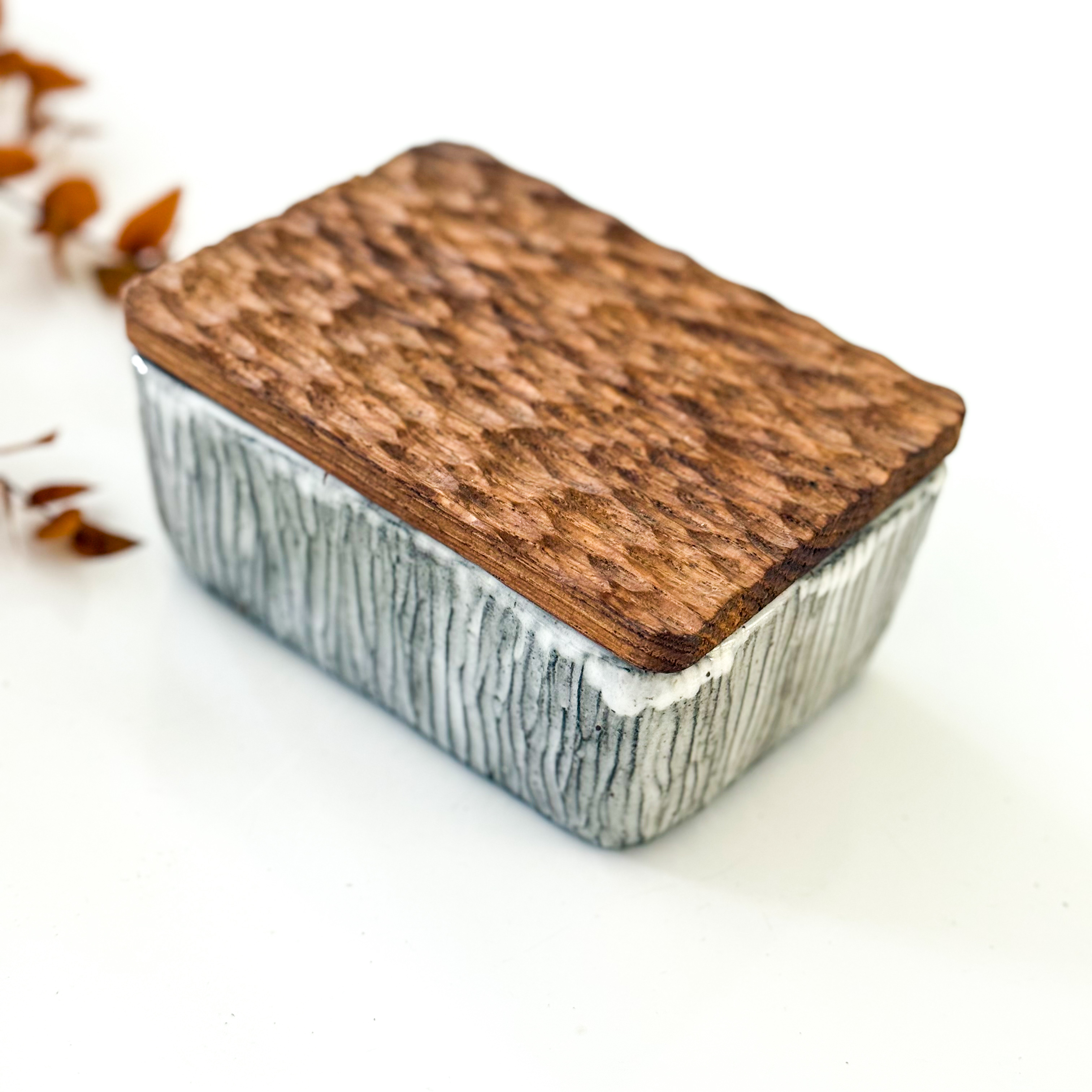 Keraminė/medinė sviestinė "BUTTERY BLACK"