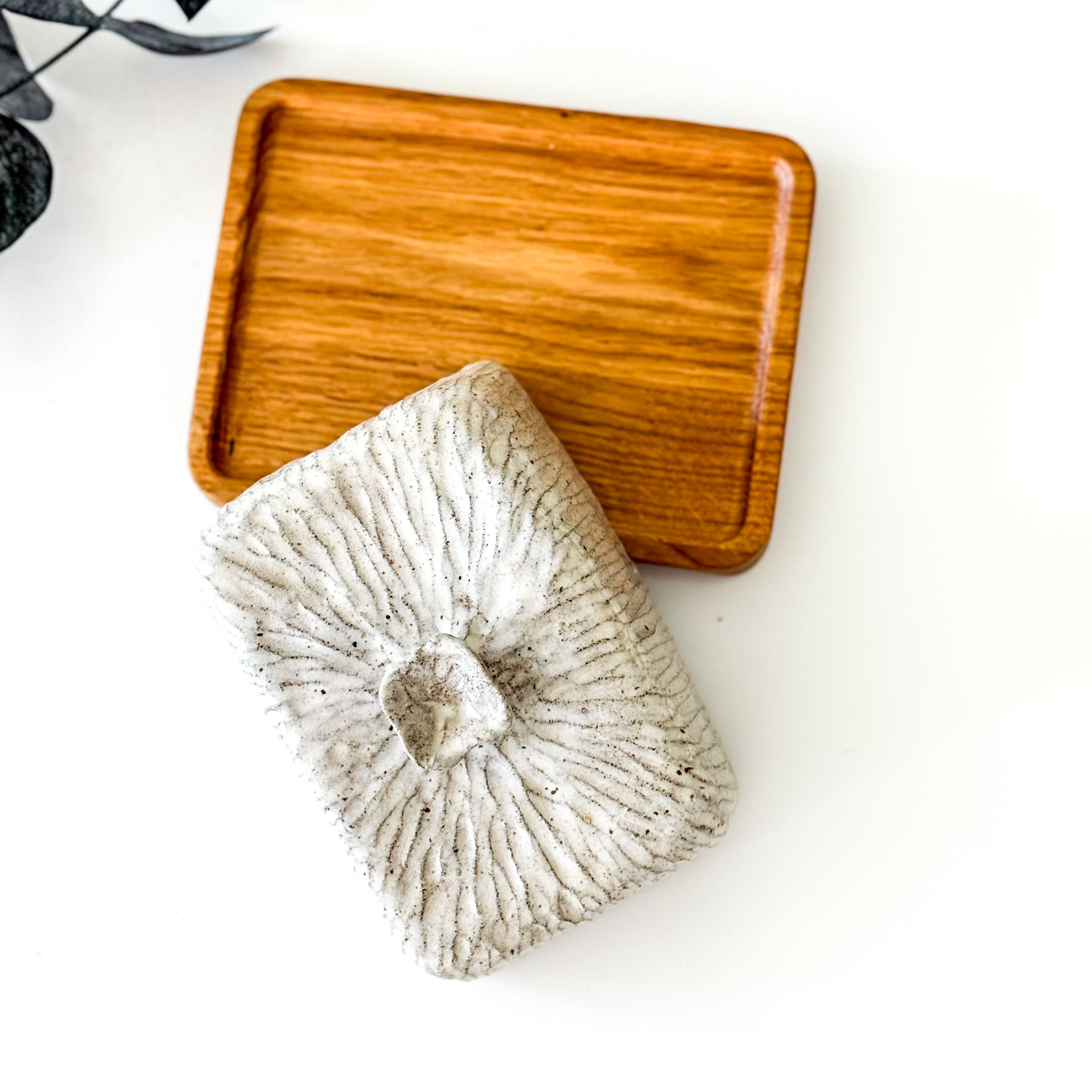 Keraminė/medinė sviestinė "BUTTERY GREY"