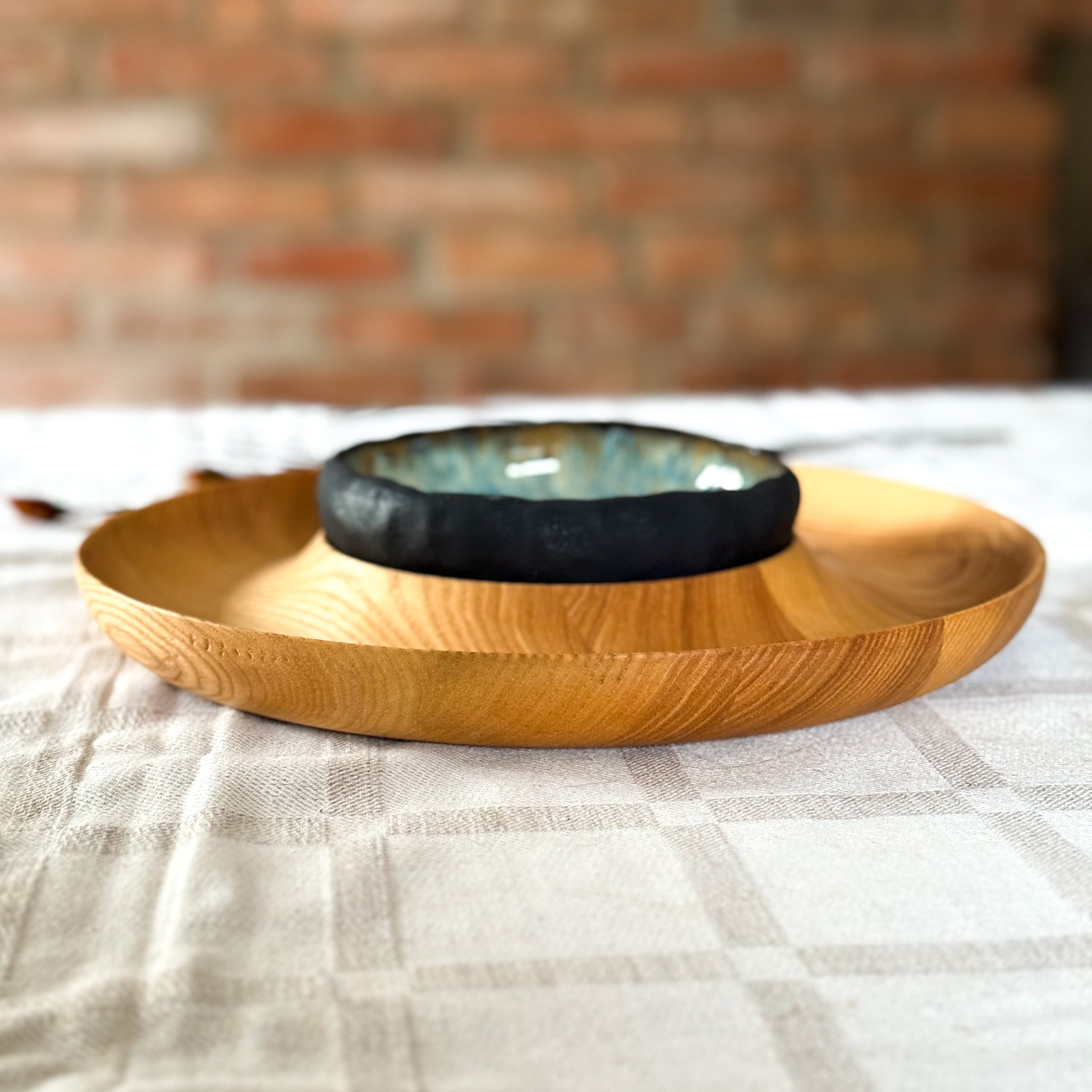 Medinis užkandžių padėklas/padažinė "FAMILY EVENING"