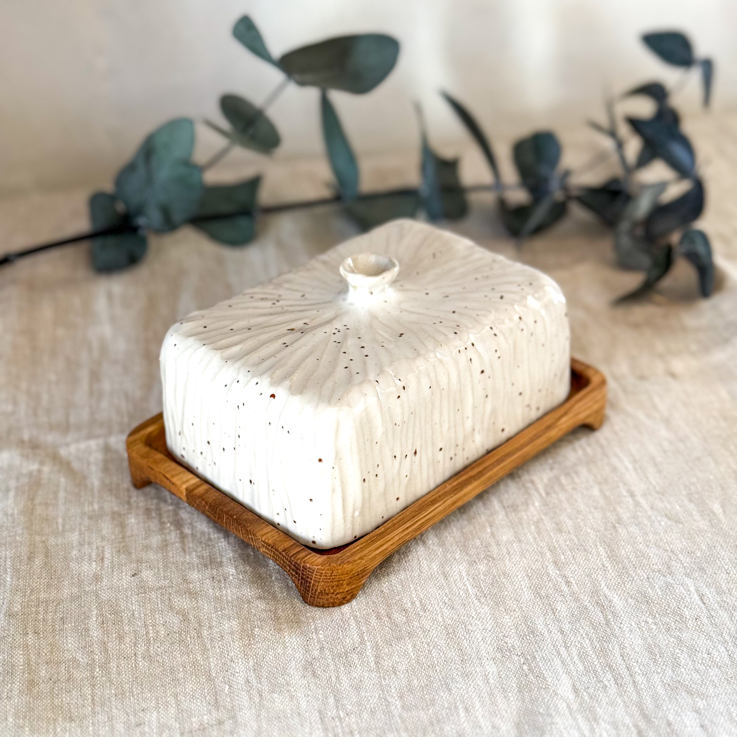 Keraminė/medinė sviestinė "BUTTERY LIGHT"