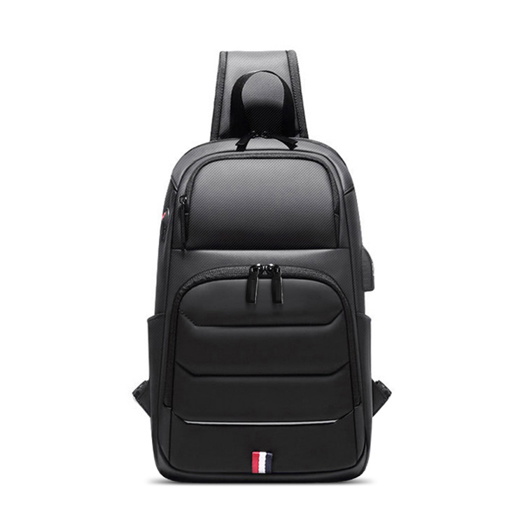 #011 Compact Crossbody Sling Bag for Women and Men - black Chest Daypack Ideal for Travel, Sports, Running, and HikingChest bag men's fashion shoulder bag male Korean backpack multifunctional waterproof outdoor hundred leisure crossbody bag