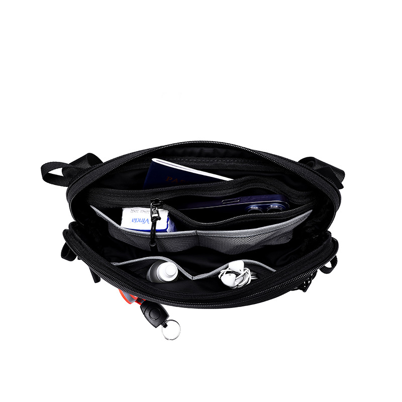  #001 Compact Crossbody Sling Bag for Women and Men - black Chest Daypack Ideal for Travel, Sports, Running, and HikingVersatile Crossbody Fanny Pack in Stylish Black - Adjustable Belt Bag for Women and Men, Mini Waist Pack Ideal for Every Occasion