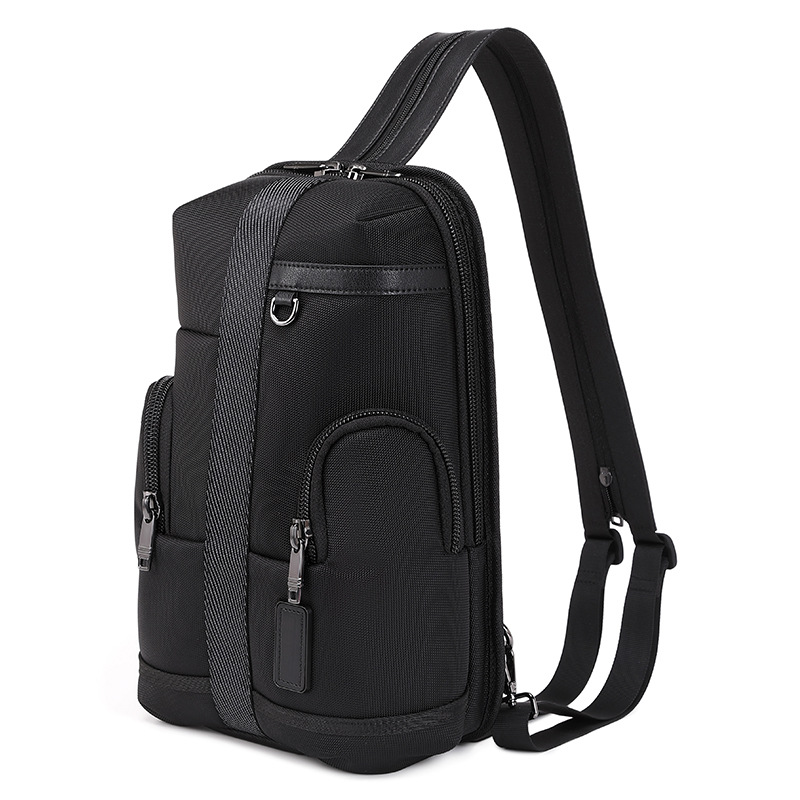  #003 Compact Crossbody Sling Bag for Women and Men - black Chest Daypack Ideal for Travel, Sports, Running, and Hiking Fashionable Crossbody Sling Bag with Extended Strap - Lightweight Chest Bag for Trendy Women and Men