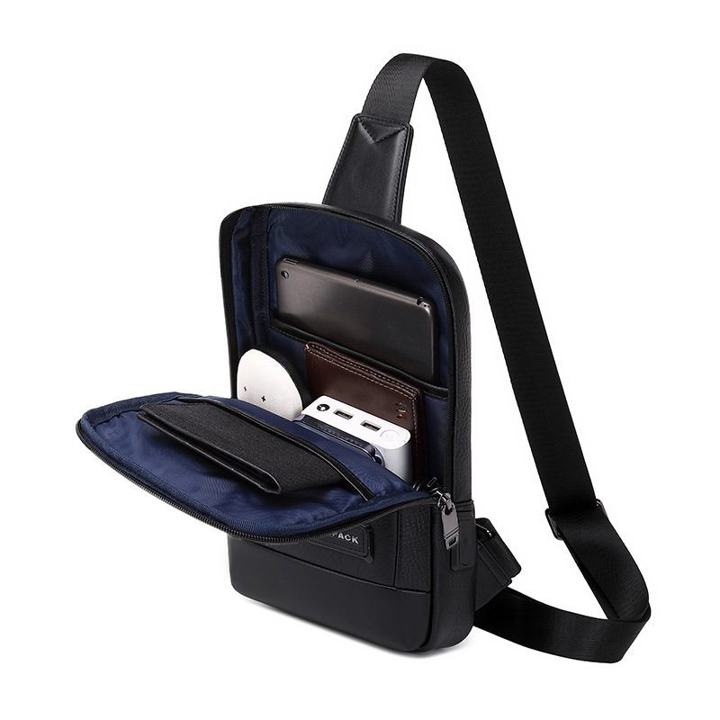  #004 Compact Crossbody Sling Bag for Women and Men - black Chest Daypack Ideal for Travel, Sports, Running, and Hiking