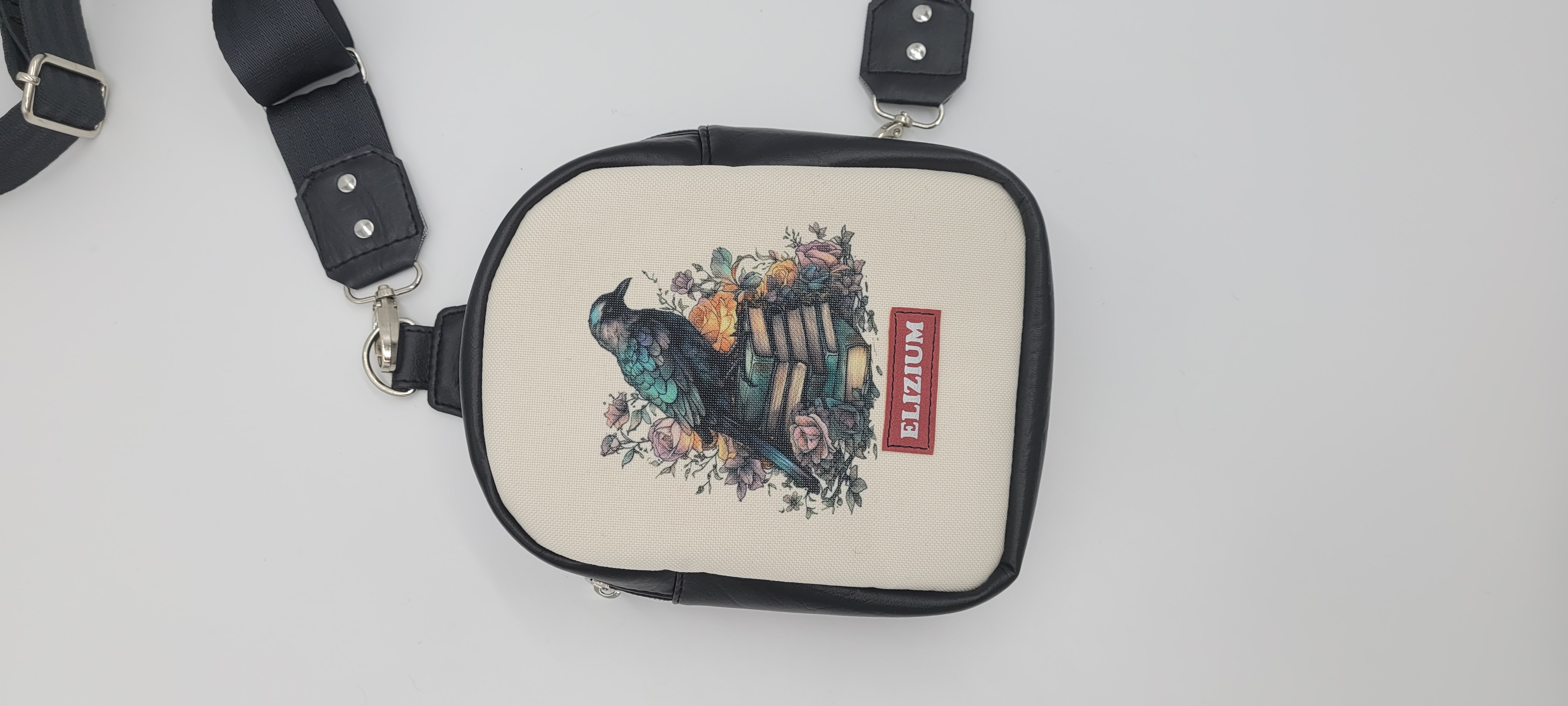 Small Sling Bag, Bird on Books Design