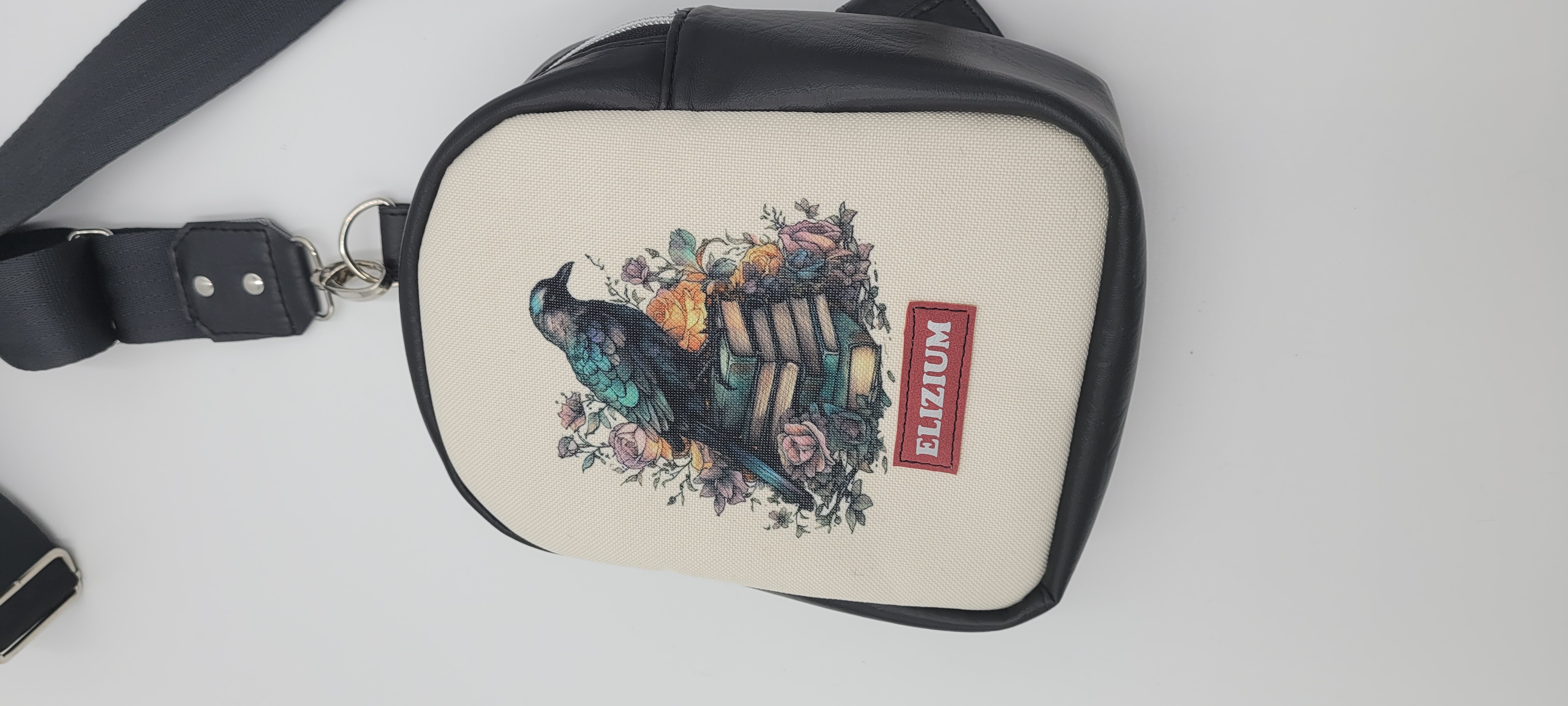 Small Sling Bag, Bird on Books Design
