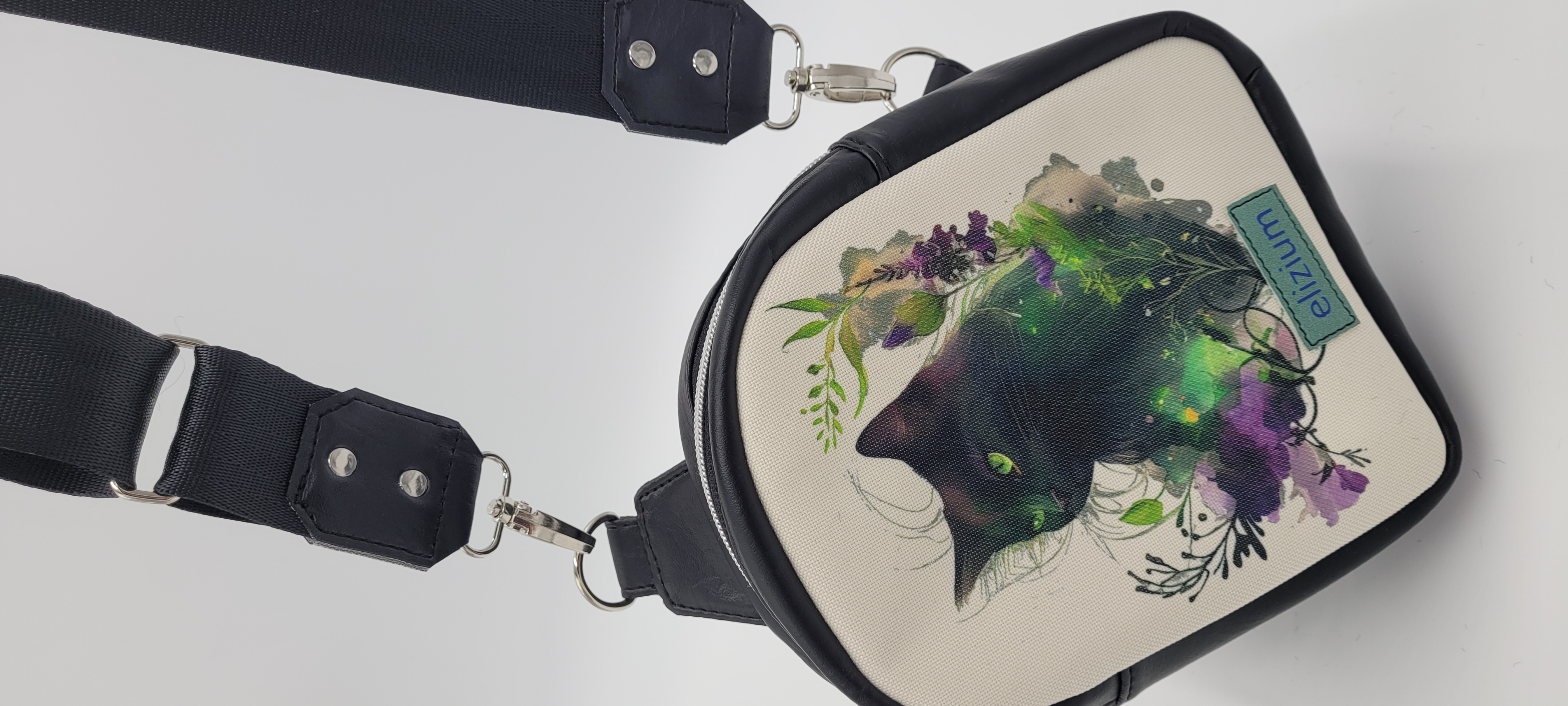 Small Sling Bag, Celestial Black Cat