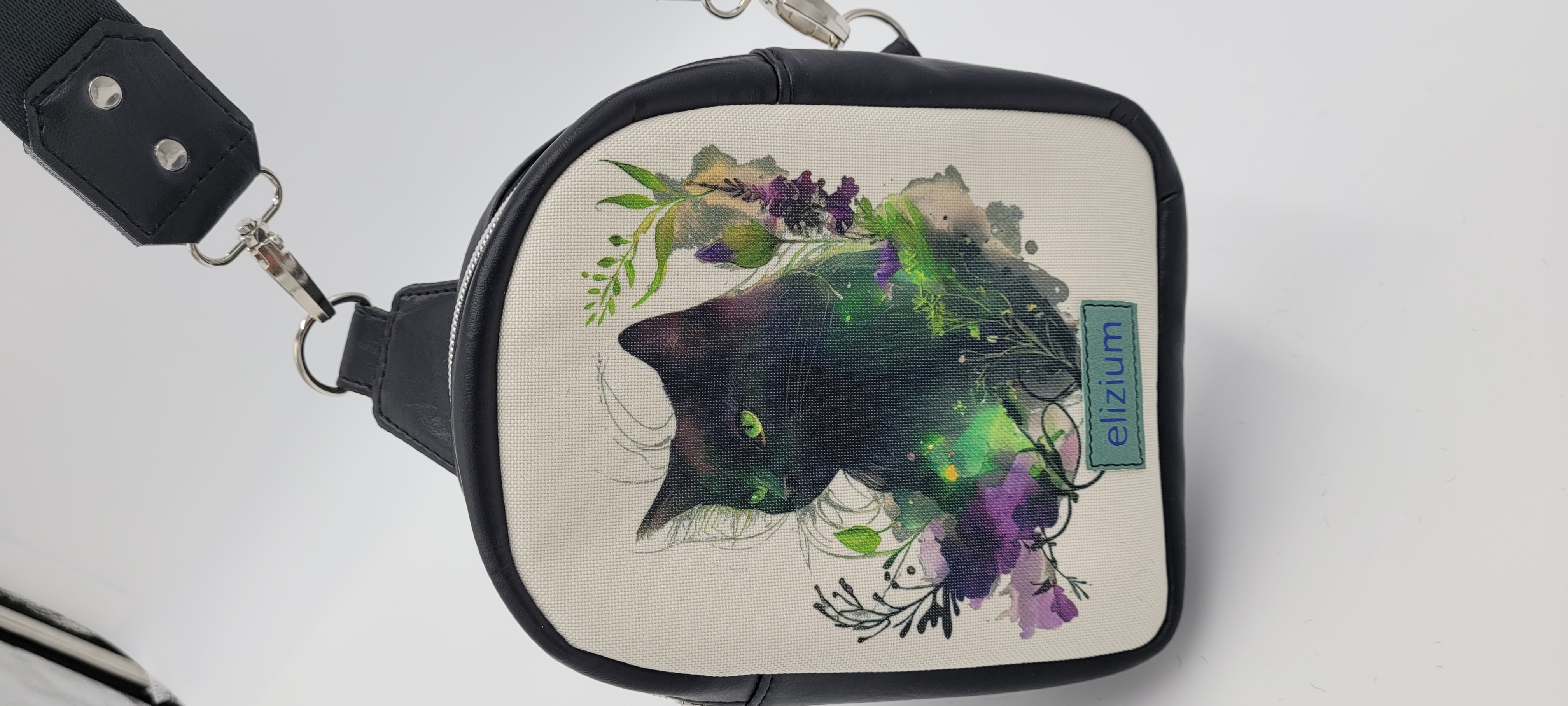 Small Sling Bag, Celestial Black Cat