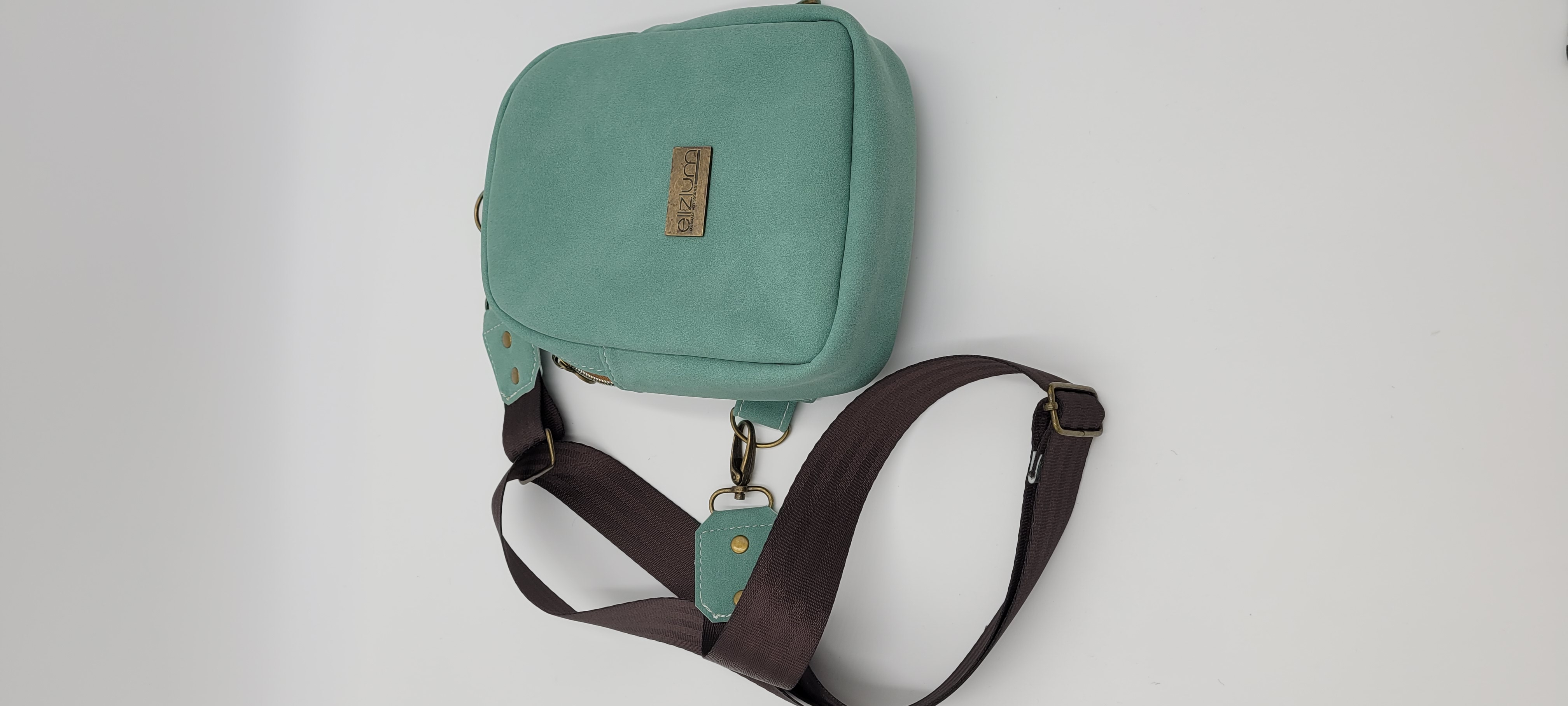 Stylish Small Sling Bag Faux Suede, Mint Green