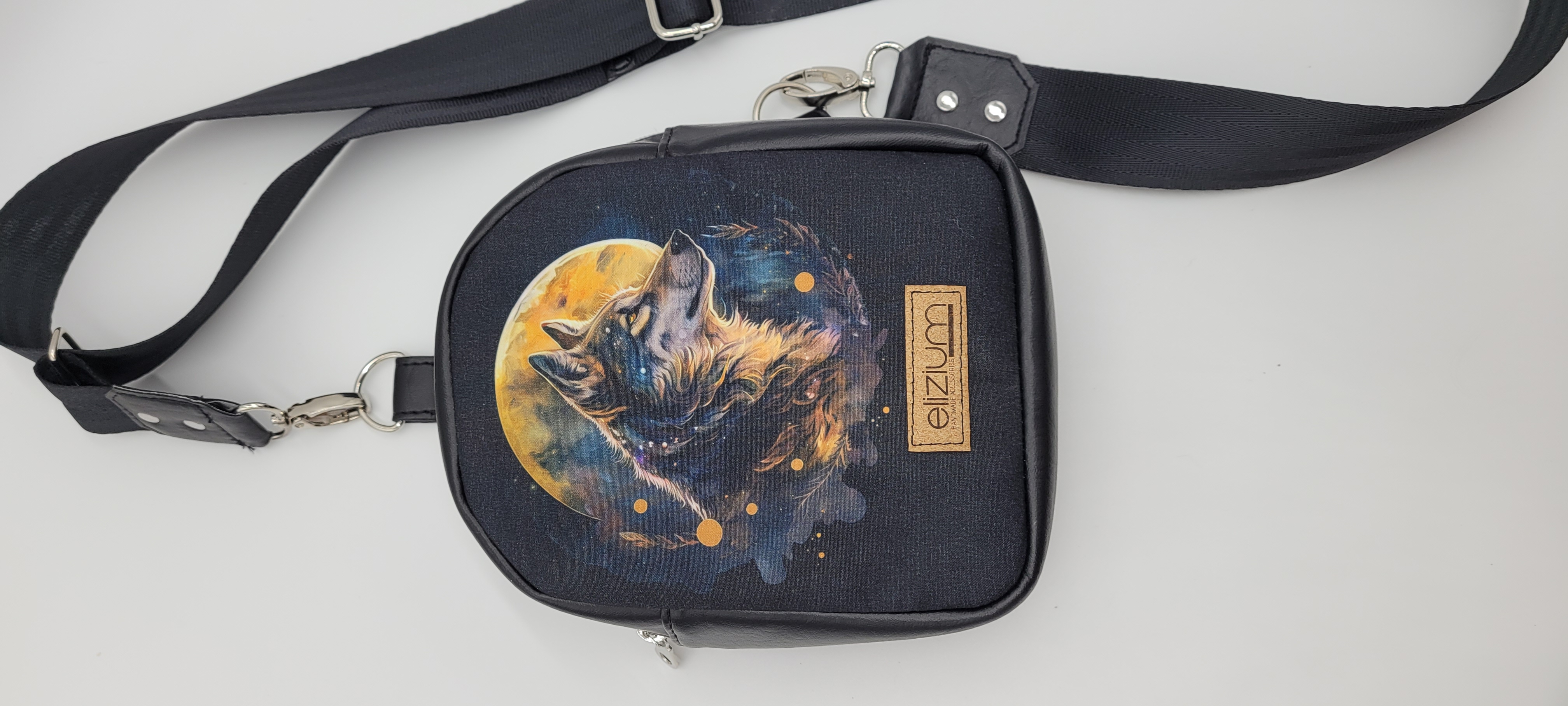 Small Sling Bag, with Wolf Design
