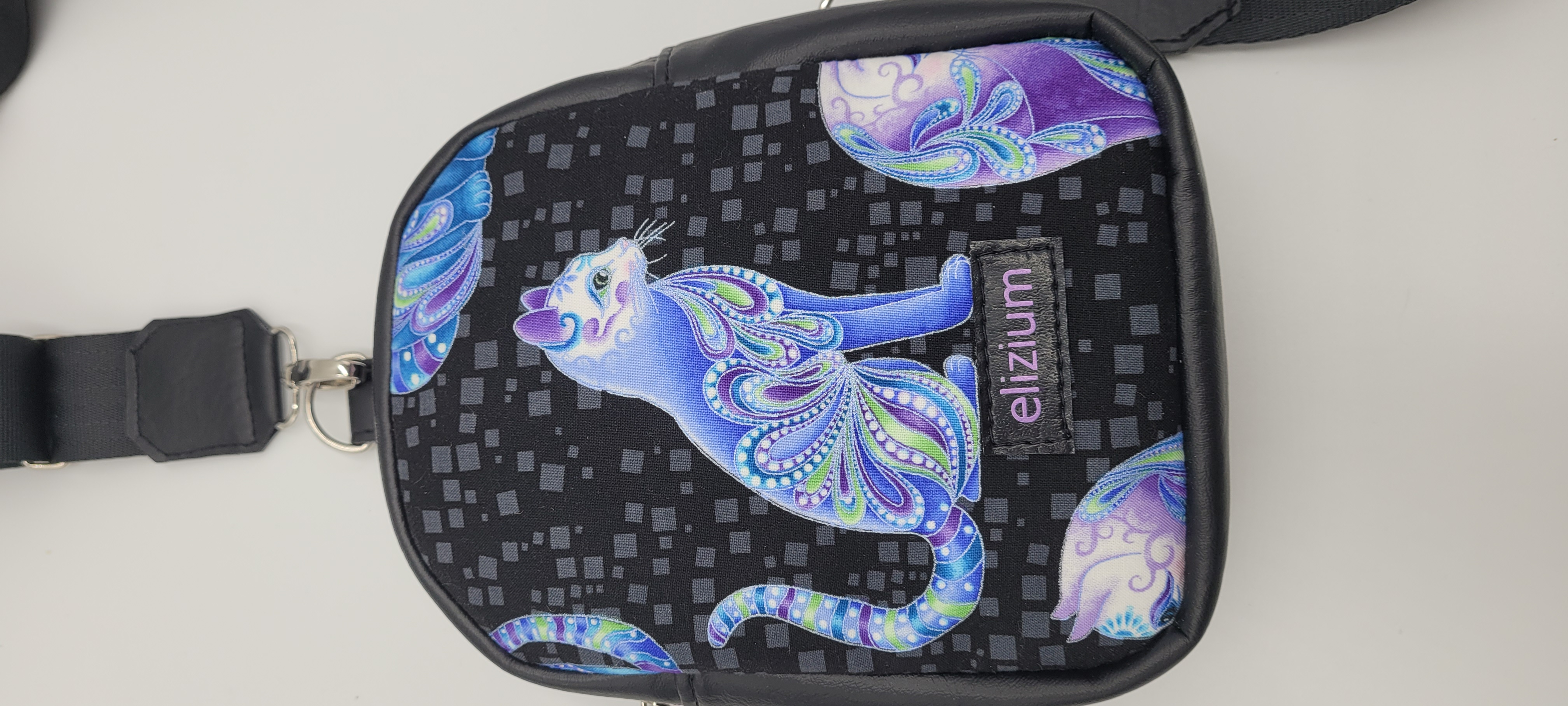 Small Sling Bag, Paisley Cat design