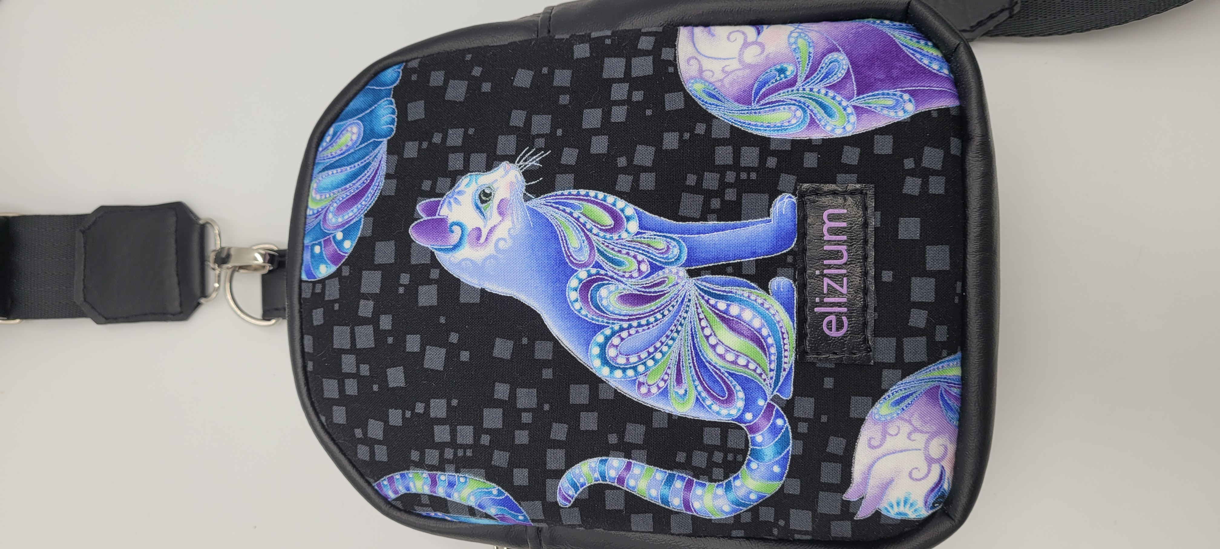 Small Sling Bag, Paisley Cat design