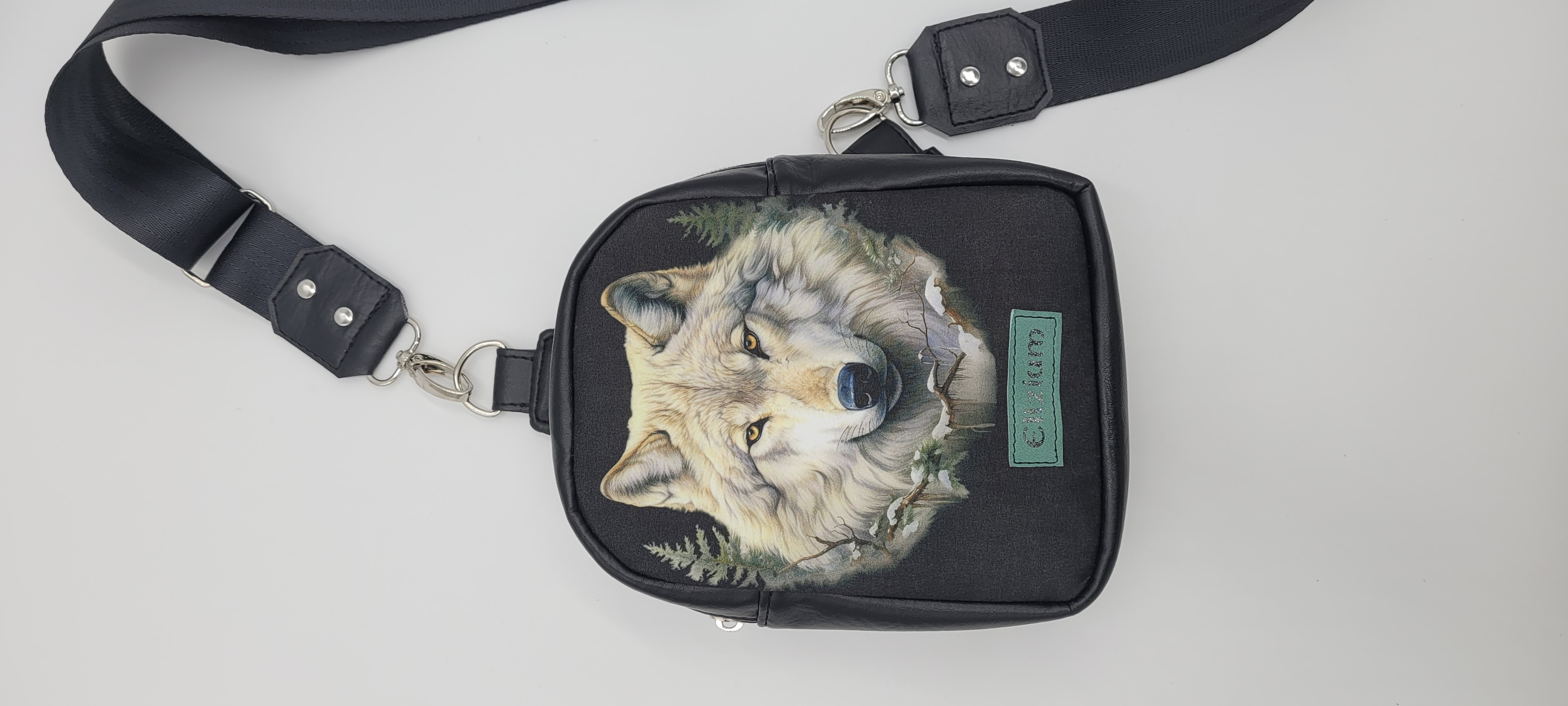 Small Sling Bag with Beautiful Wolf Design