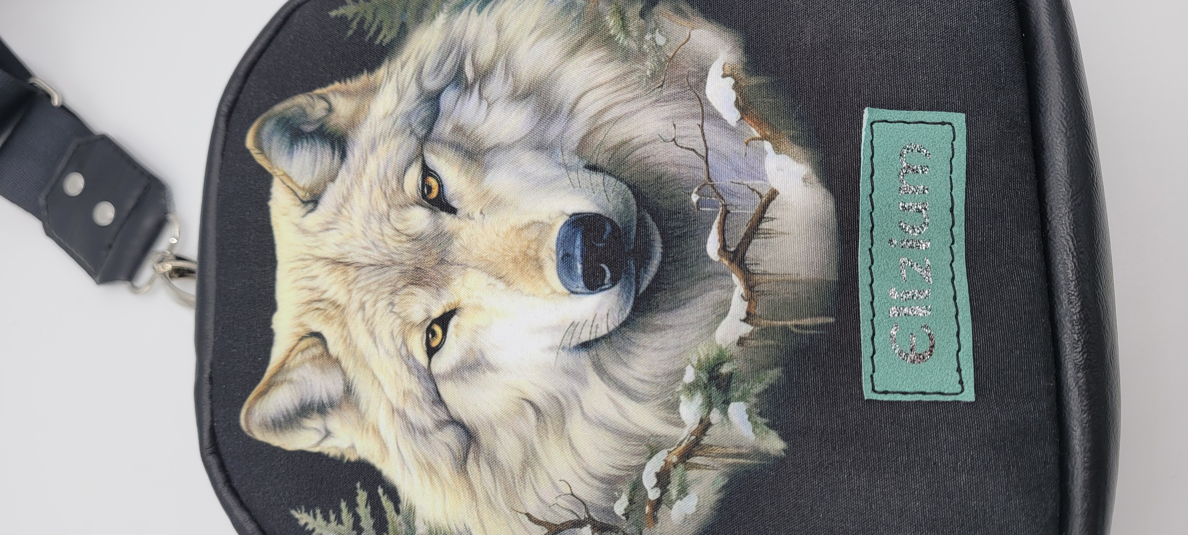 Small Sling Bag with Beautiful Wolf Design