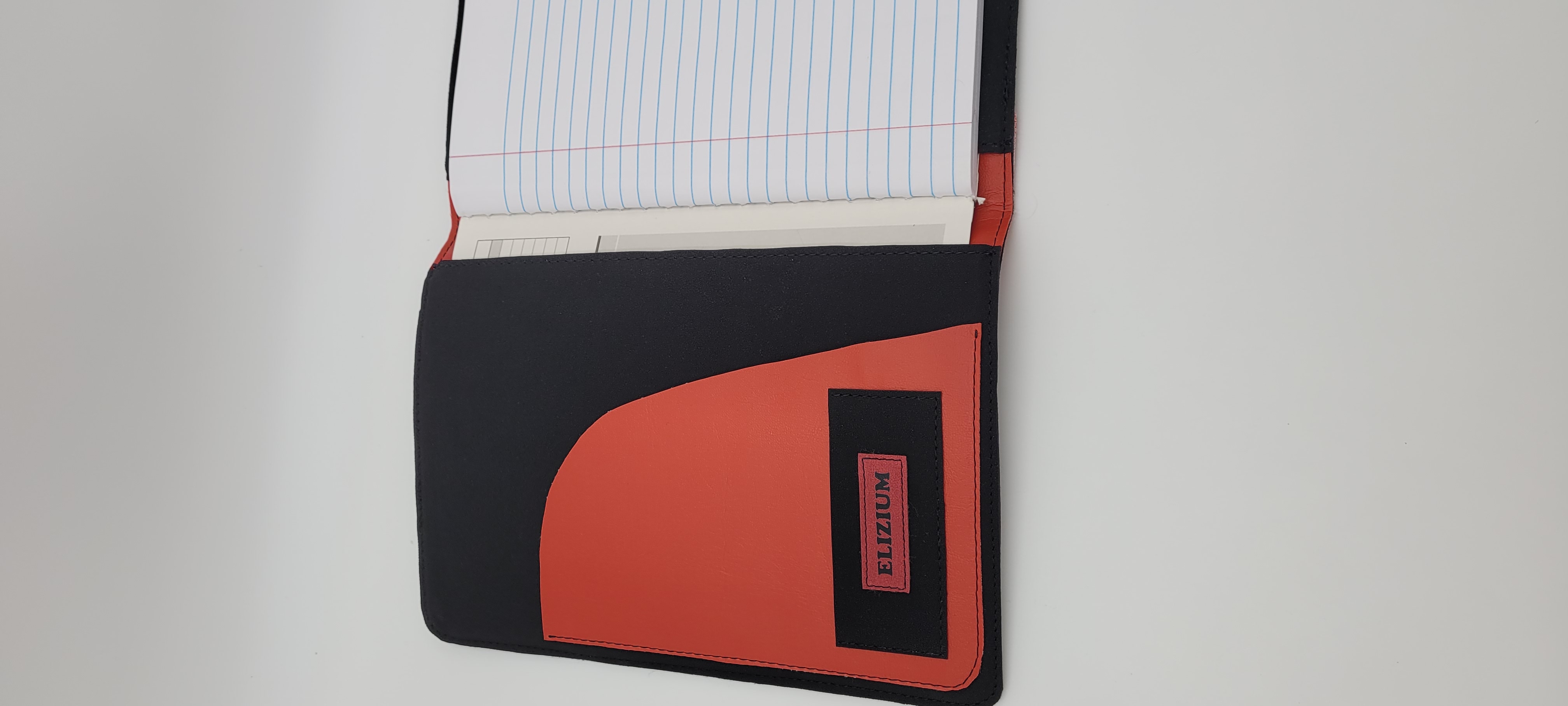 Journal Cover, Notebook Cover, Faux Suede, Black With Red Witch in Moon Design