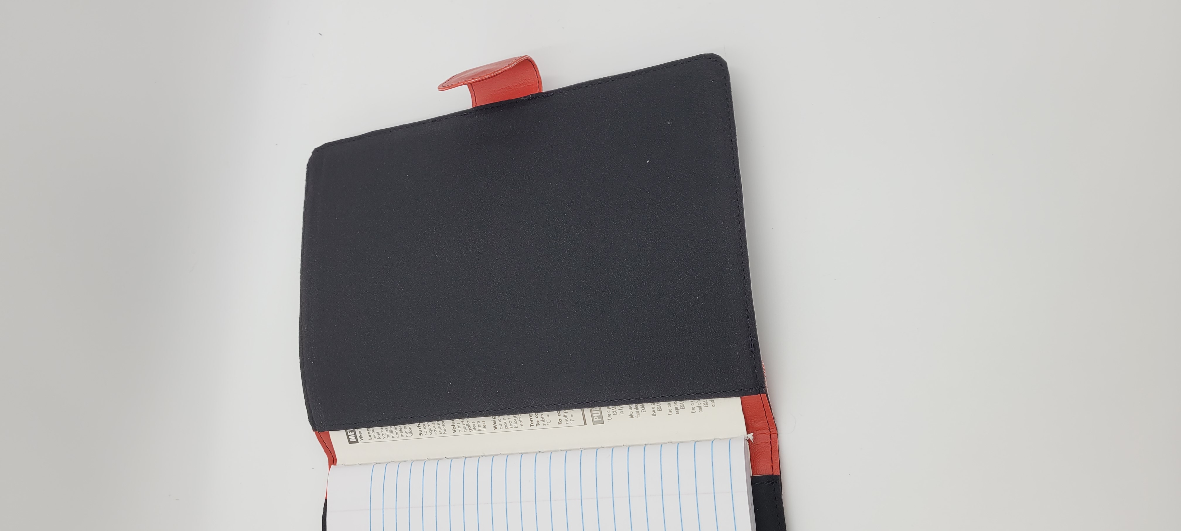 Journal Cover, Notebook Cover, Faux Suede, Black With Red Witch in Moon Design