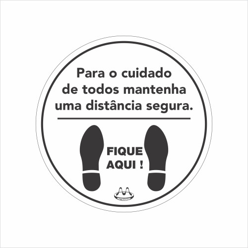 Adesivo De Segurança Para Chão Adesivo vinil plástico de alta resistência e definição, para manter distanciamento seguro entre as pessoas em estabelecimentos comerciais.