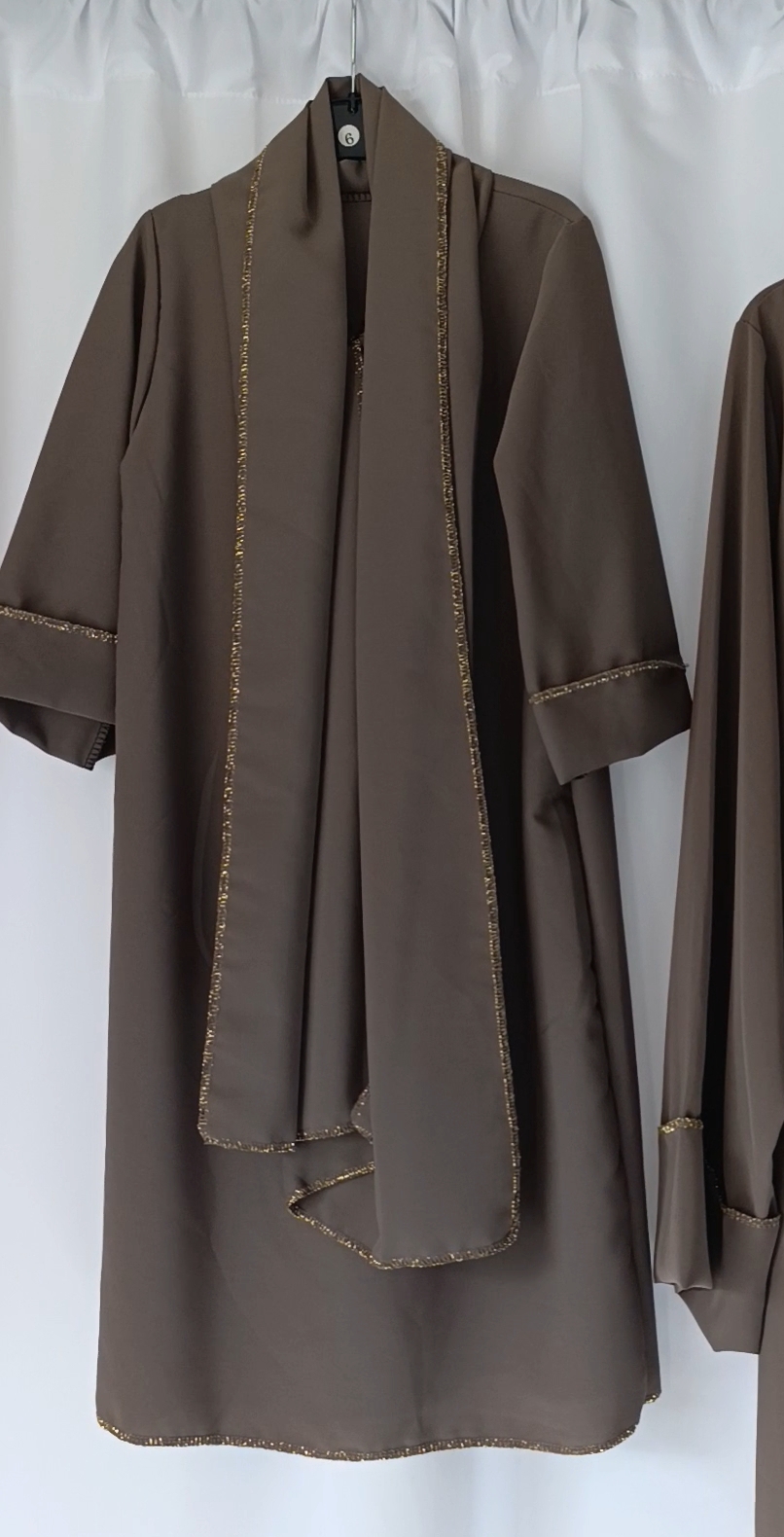 Abaya hijab intégré couture brillante 