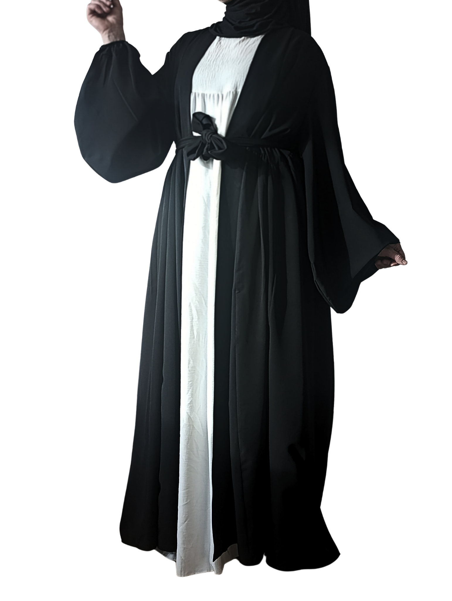 Kimono Noir Manches Ballon