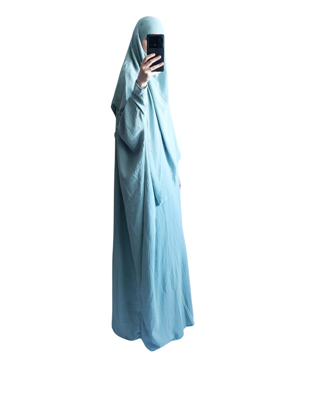 Set Abaya papillon + Khimar - Vert d'eau