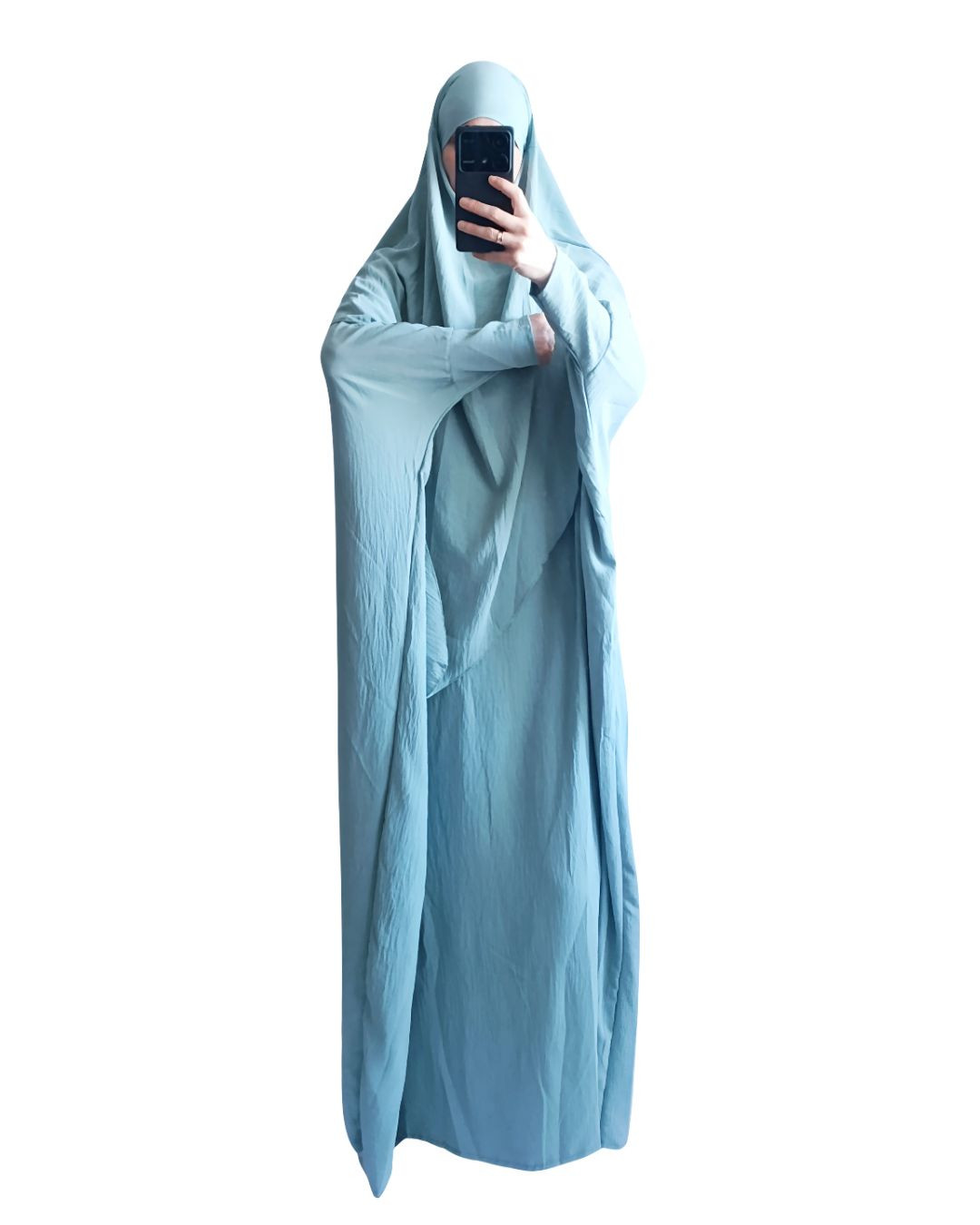 Set Abaya papillon + Khimar - Vert d'eau