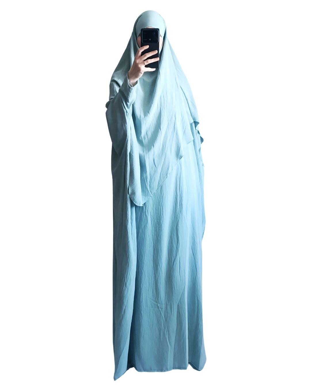Set Abaya papillon + Khimar - Vert d'eau