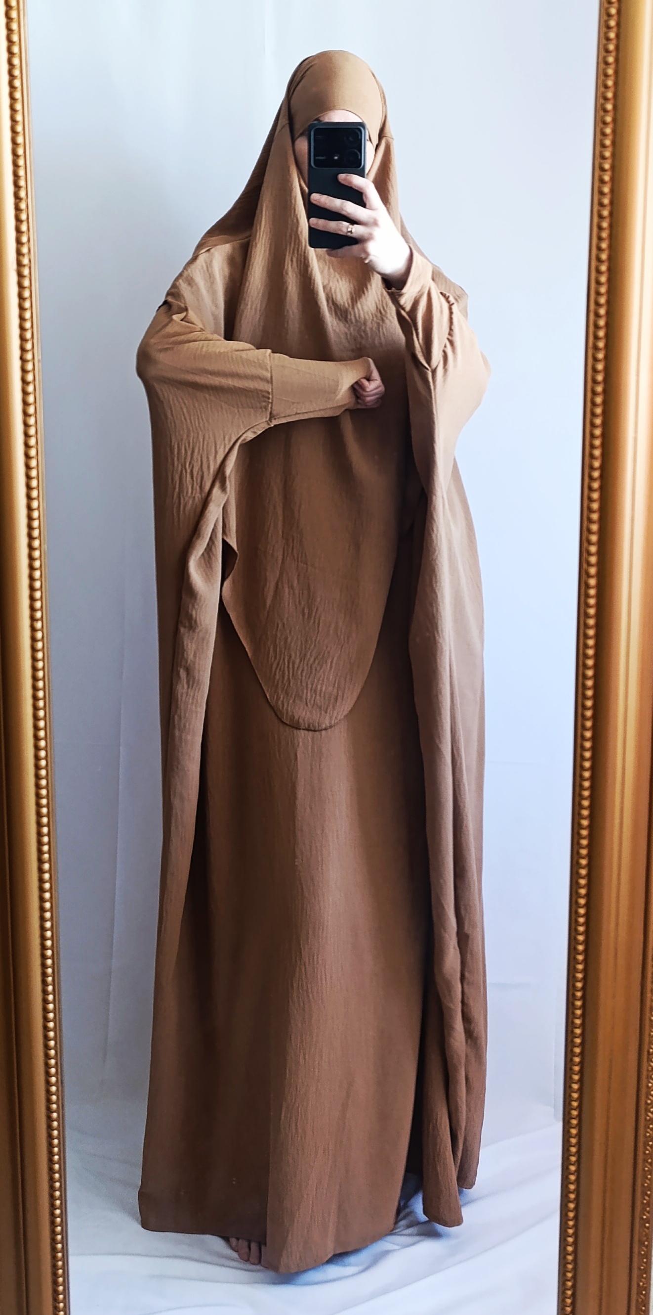 Set Abaya papillon + Khimar - Camel