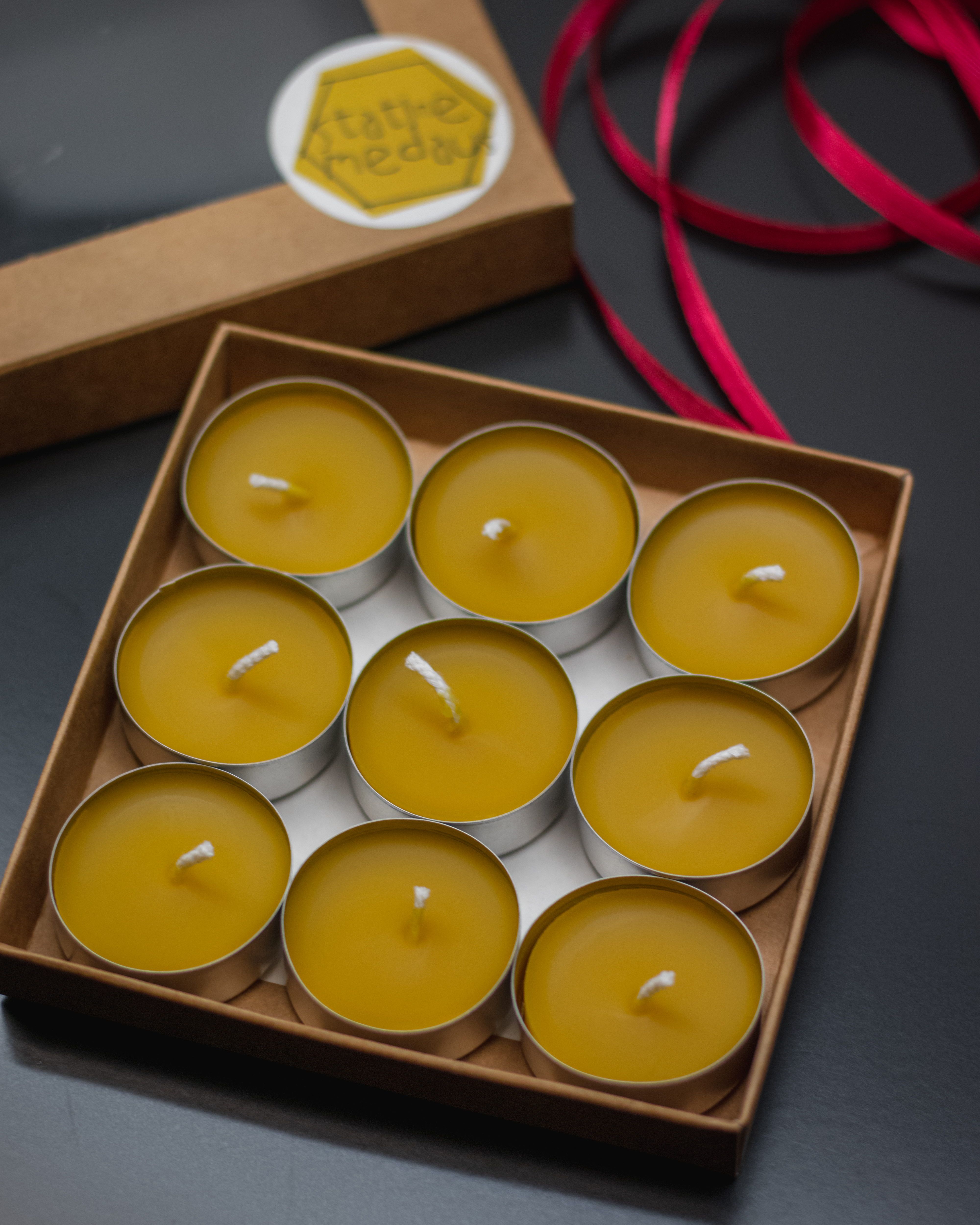 Arbatinės bičių vaško žvakės