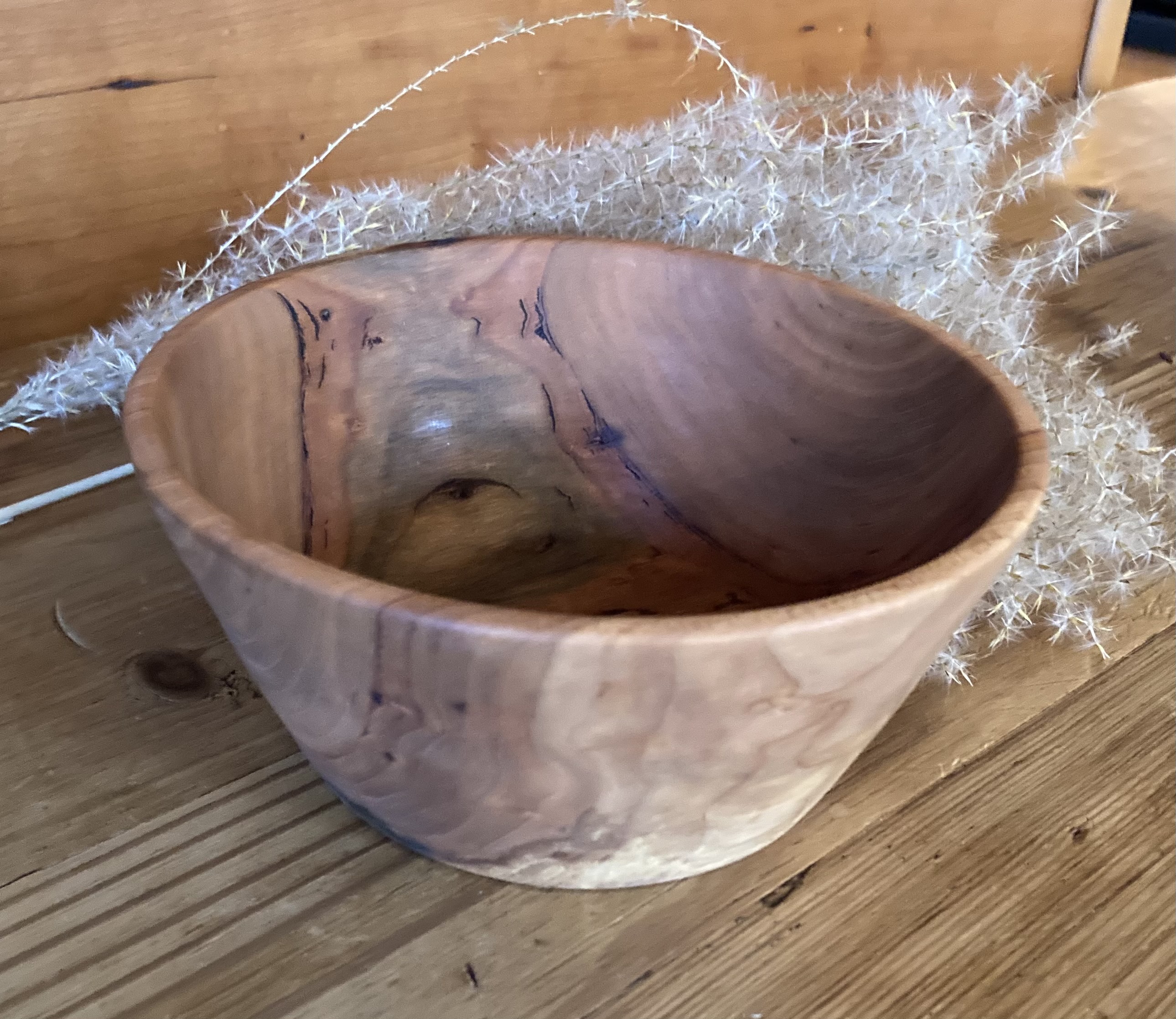 Maple Bowl Approx 5 1/2" diameter X 2 1/2" tall. 