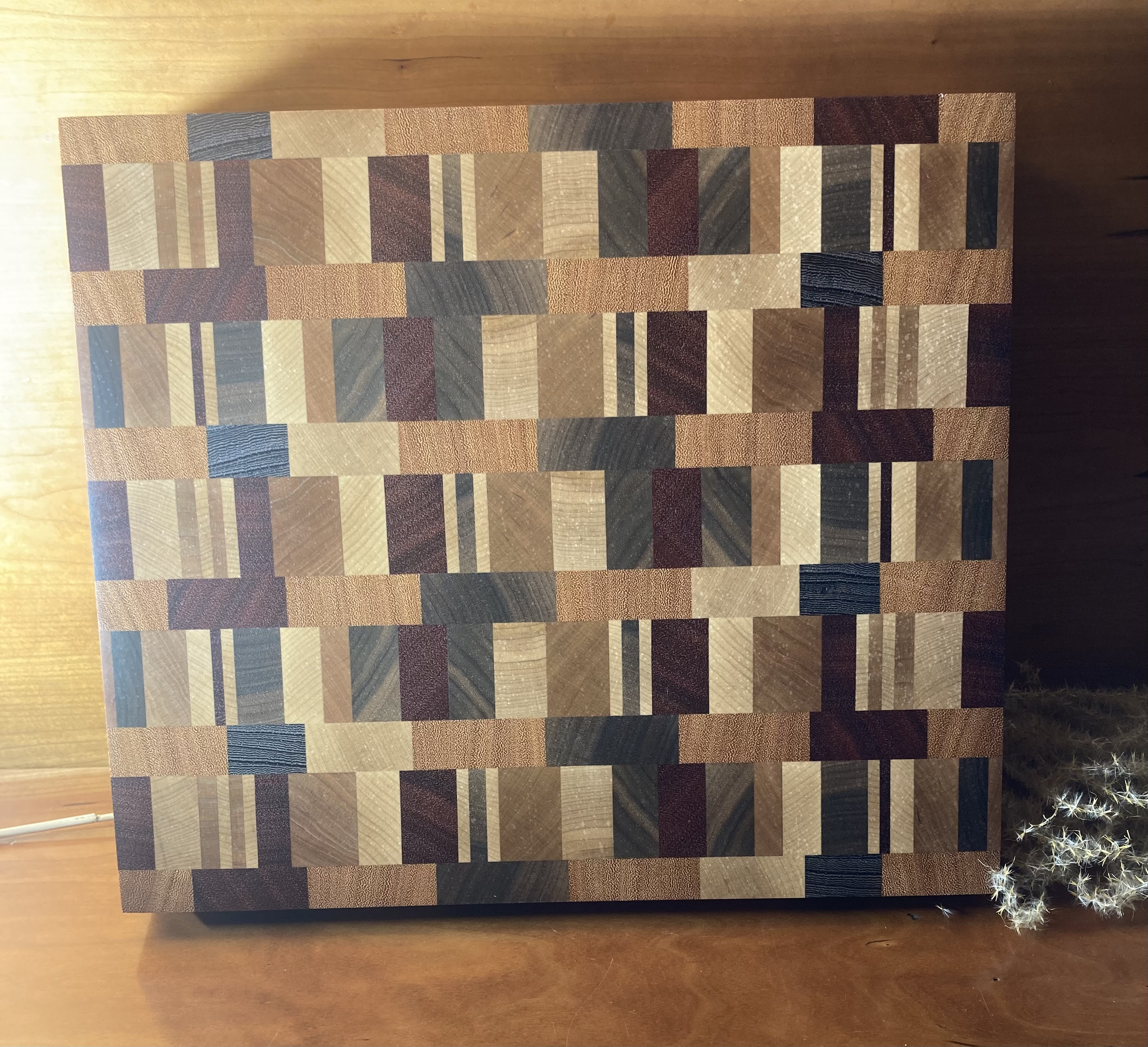 End Grain Cutting Board Approx 11" X 12 1/2" X 1 7/8" 