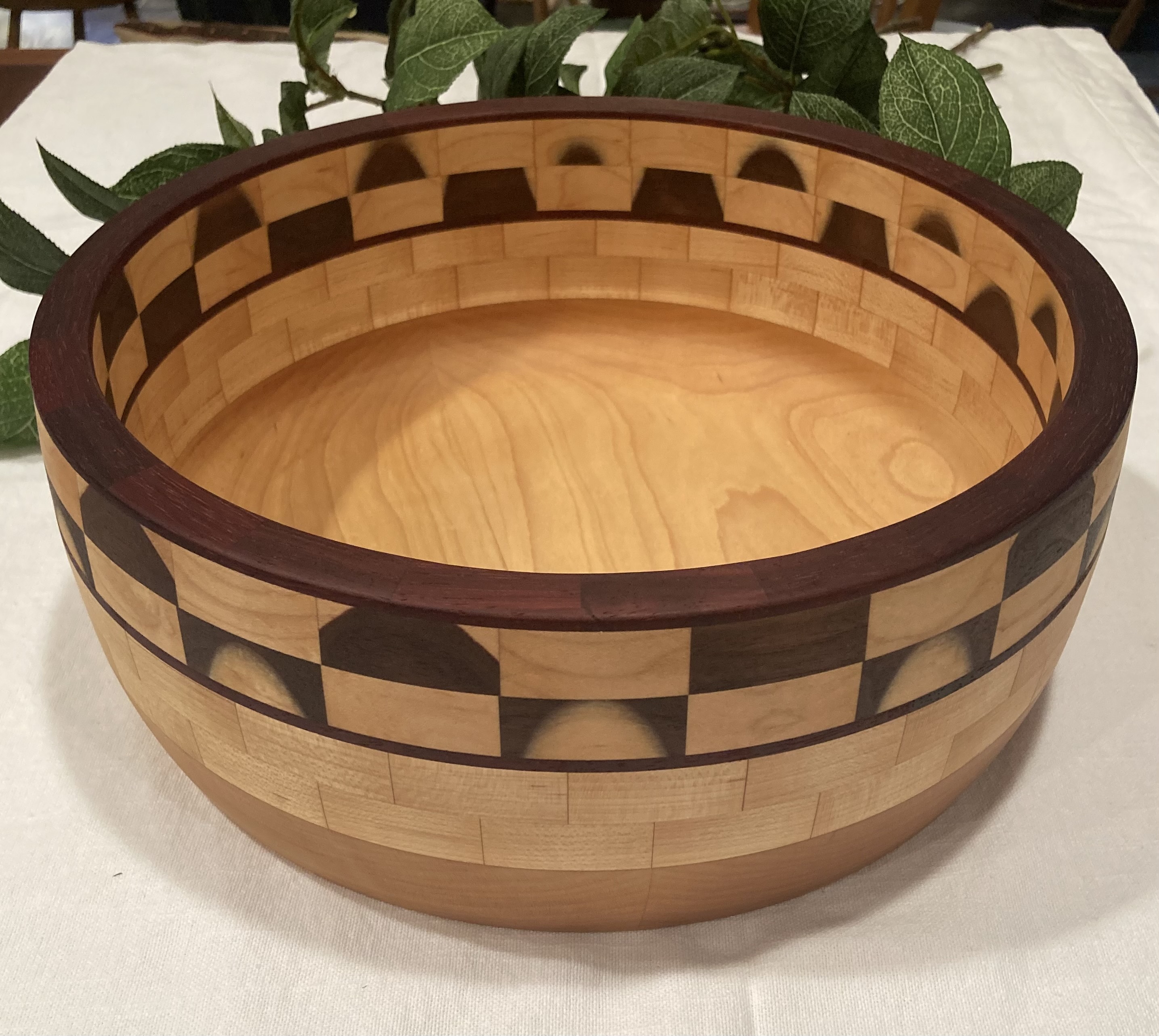 Large Segmented Salad Bowl Approx 12 1/8" diameter X 4 1/2" tall.