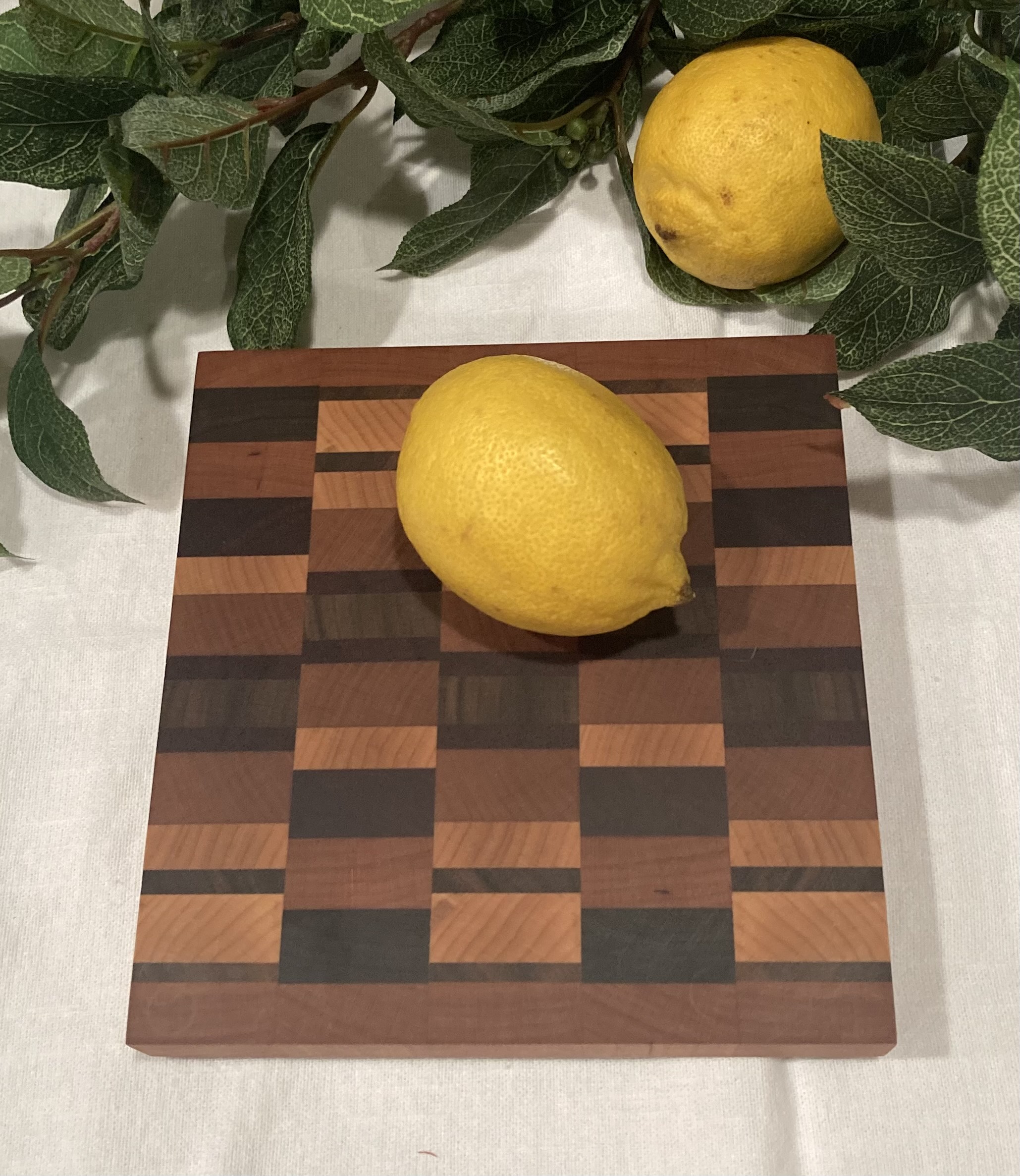 End Grain Bar Size Cutting Board Approx 7 1/2" X 7 1/4" X 1"