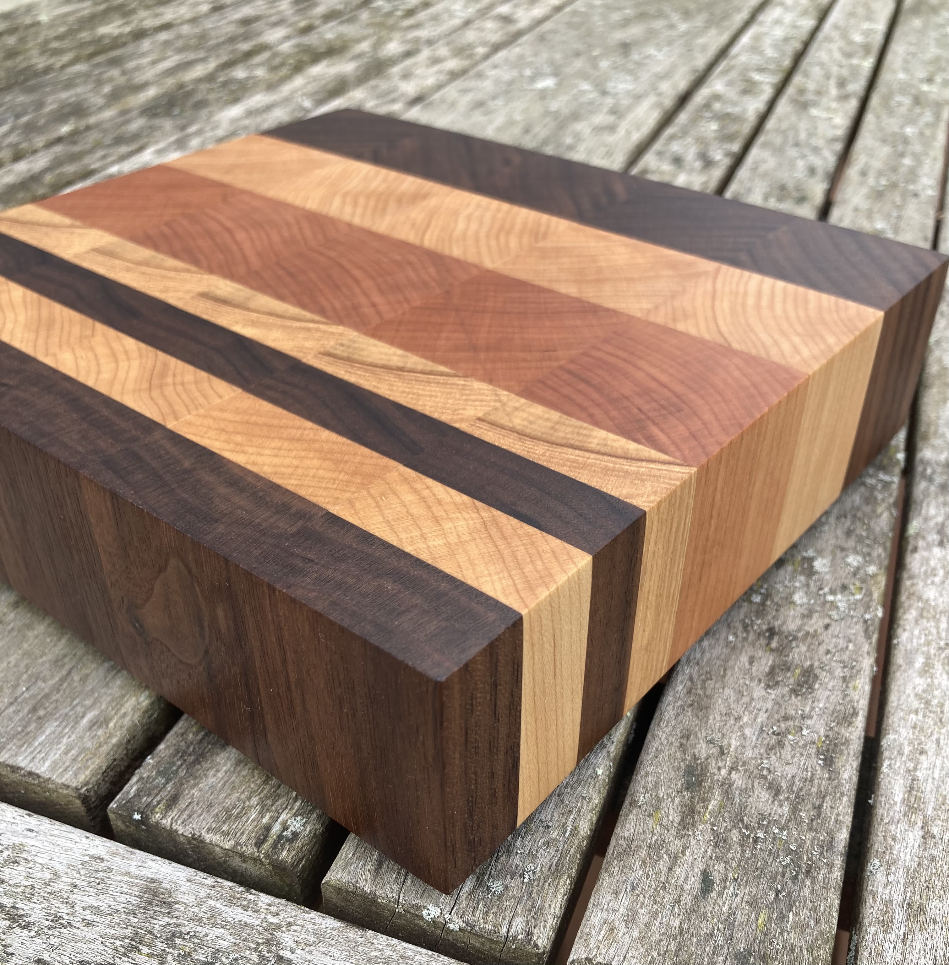 Small End Grain Cutting Board Approx 7.5" X 8" X 1 7/8"