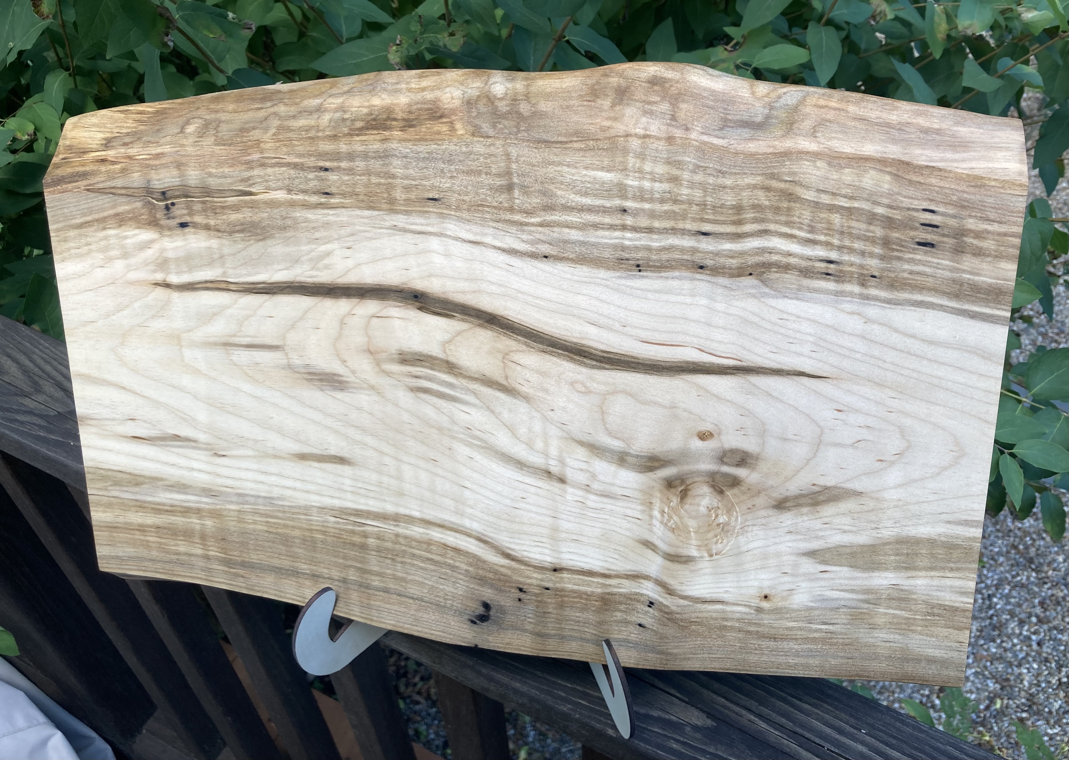 Live edge Ambrosia Maple Charcuterie Board 18 1/4" x 12" x 1"
