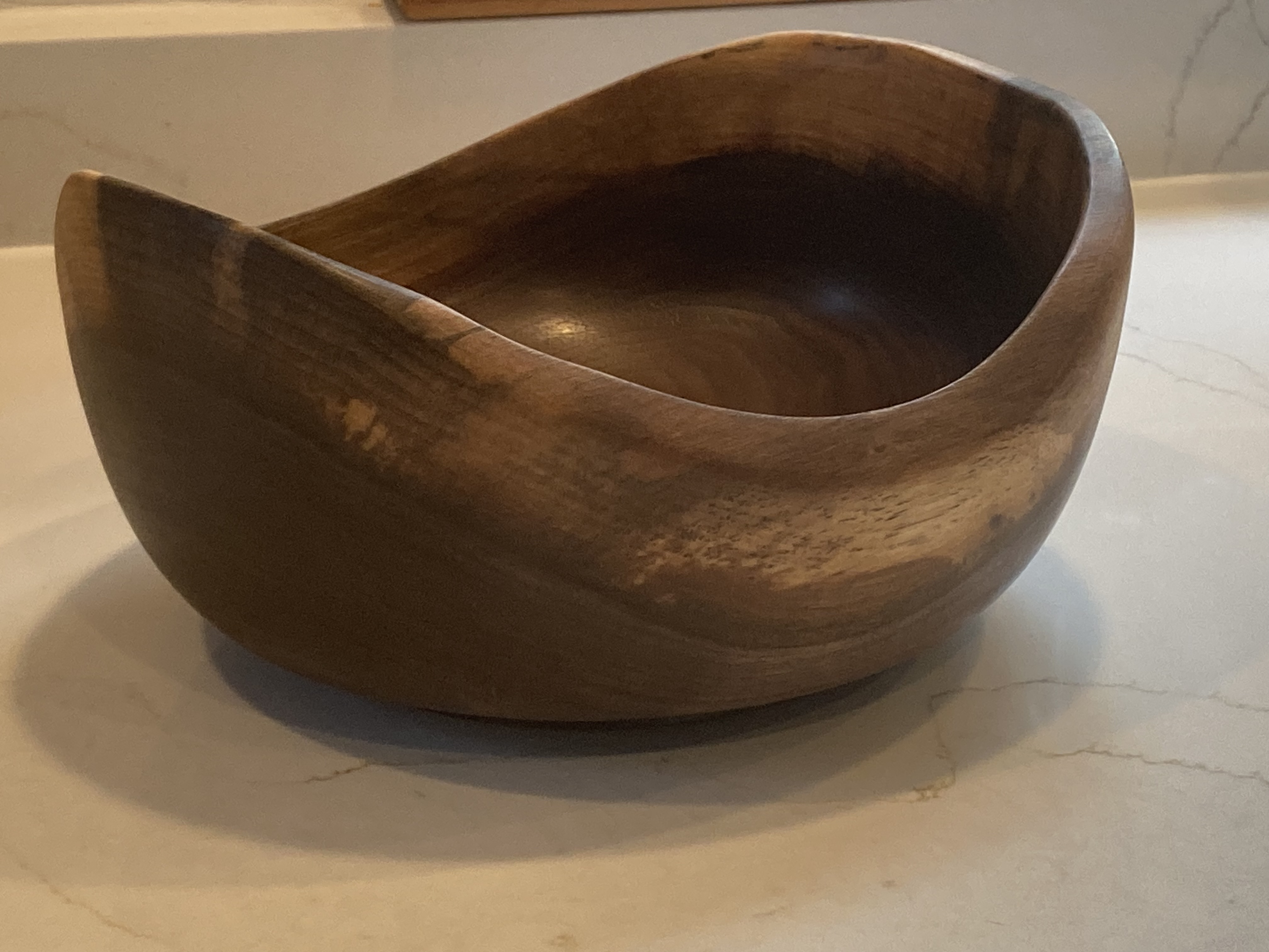 Beautiful live edge Walnut crotch bowl approx 7 3/4" D X 4" Tall