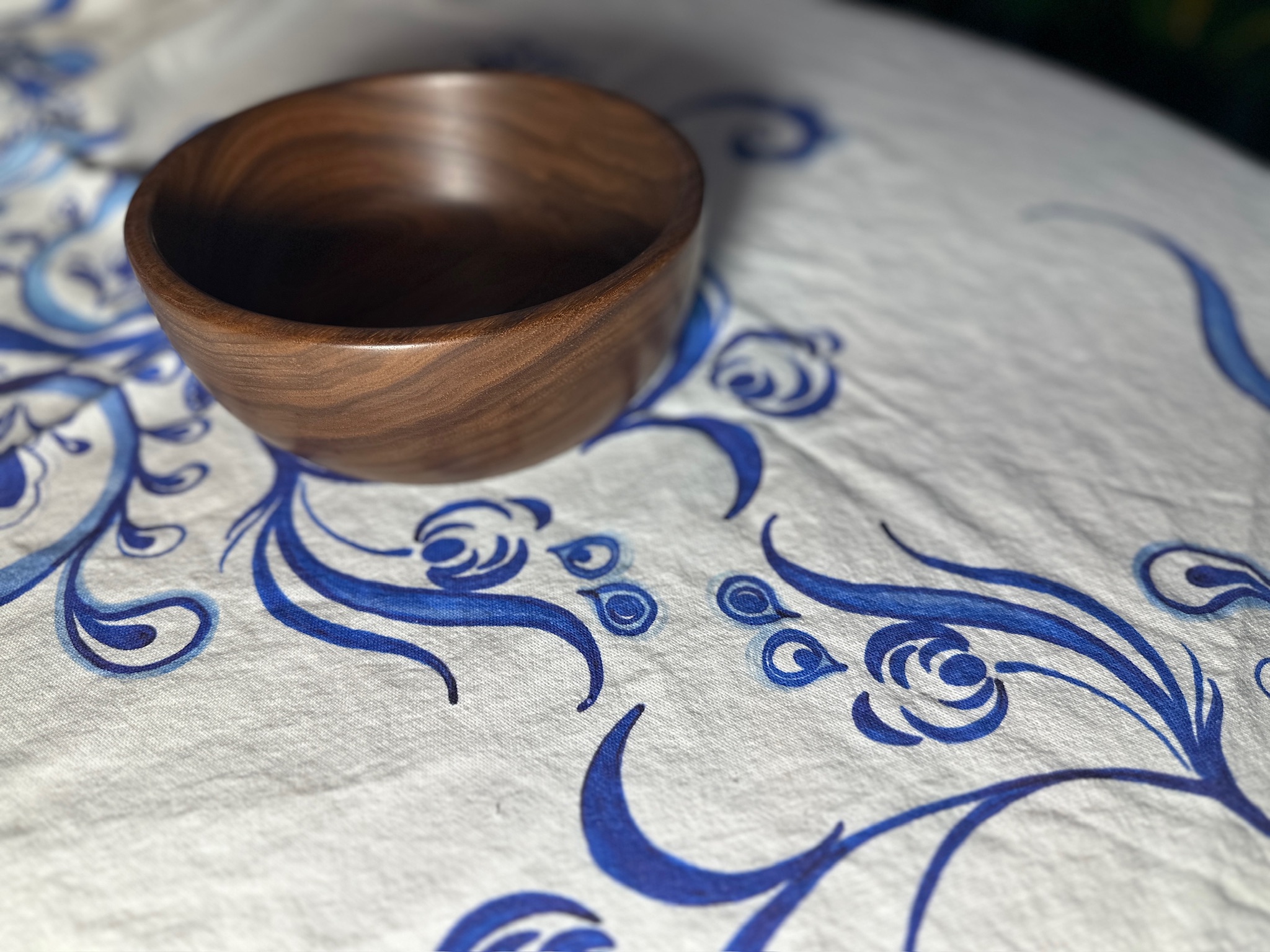 Walnut Bowl Approx 3" tall and 7 1/4" diameter.