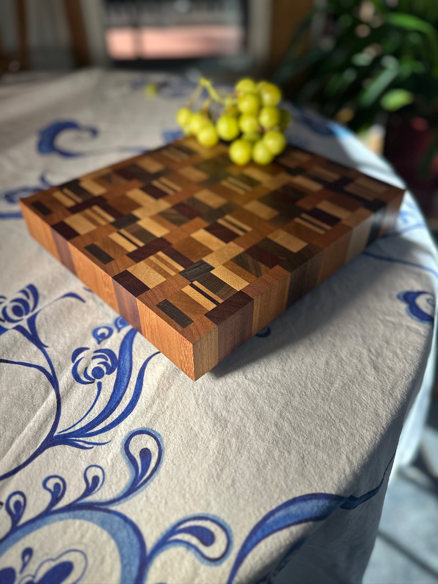 End Grain Cutting Board Approx 11" X 12 1/2" X 1 7/8" 