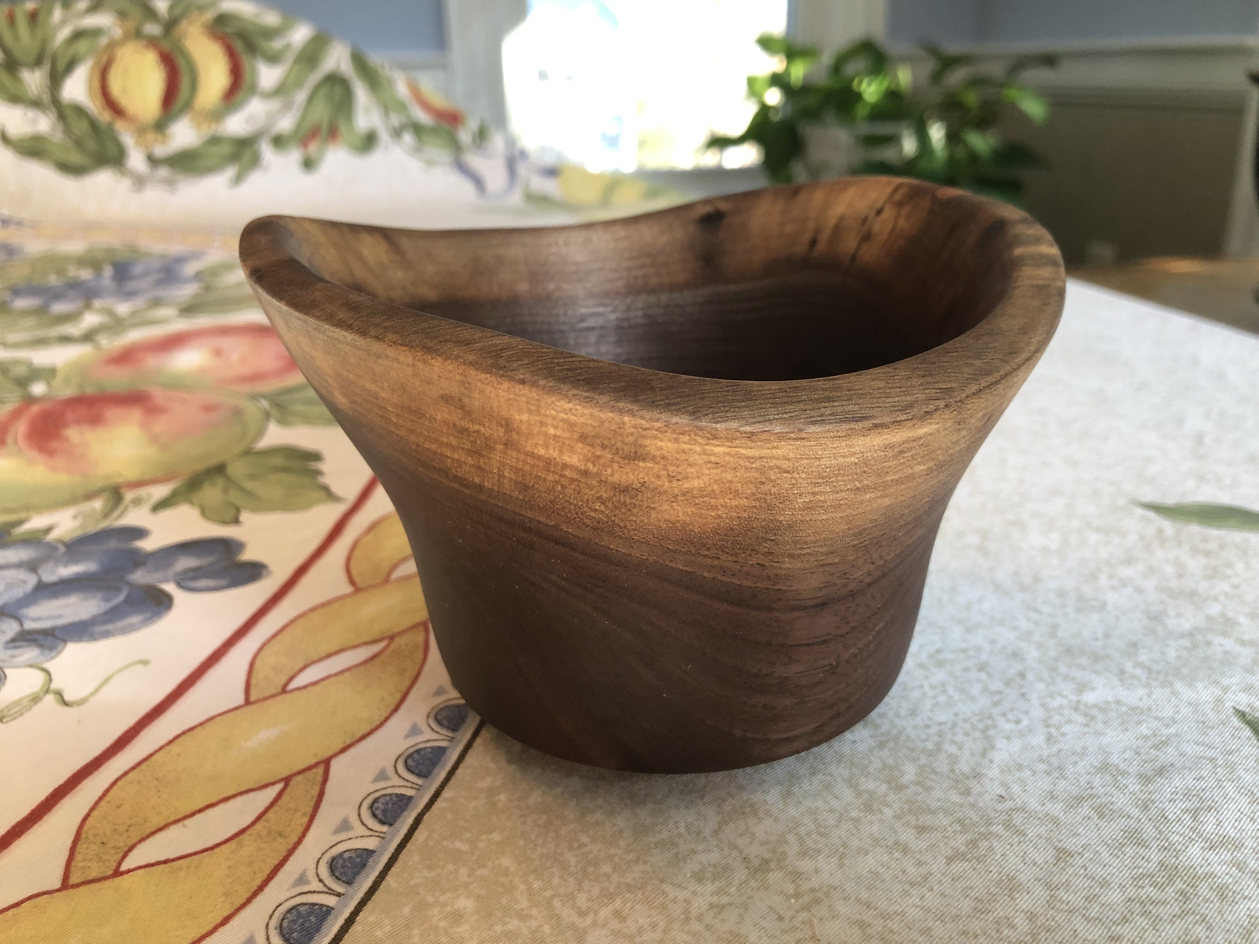 Small Natural Edge Walnut Bowl Approx 5 3/4" Diameter X 3 3/4" Tall