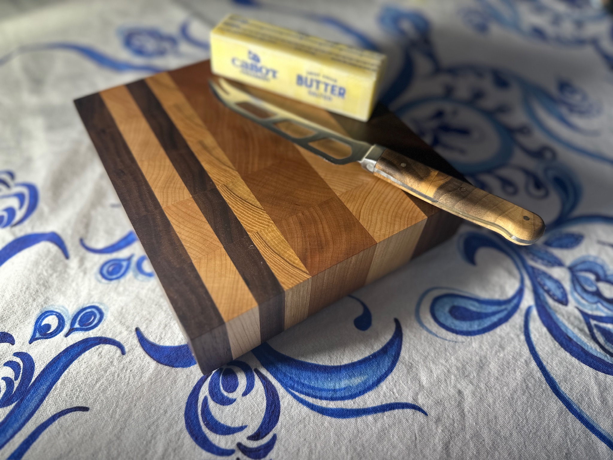 Small End Grain Cutting Board Approx 7.5" X 8" X 1 7/8"