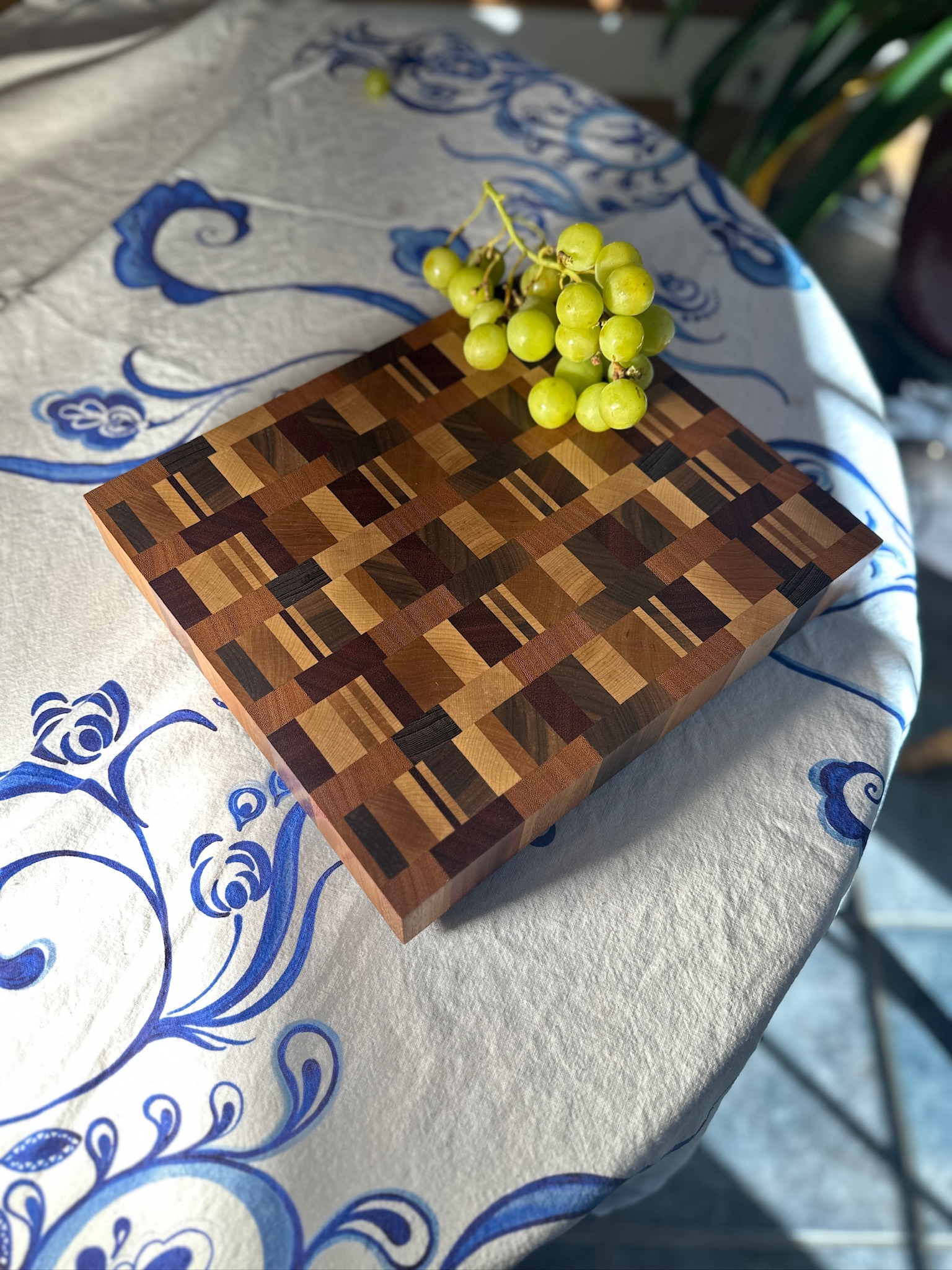 End Grain Cutting Board Approx 11" X 12 1/2" X 1 7/8" 