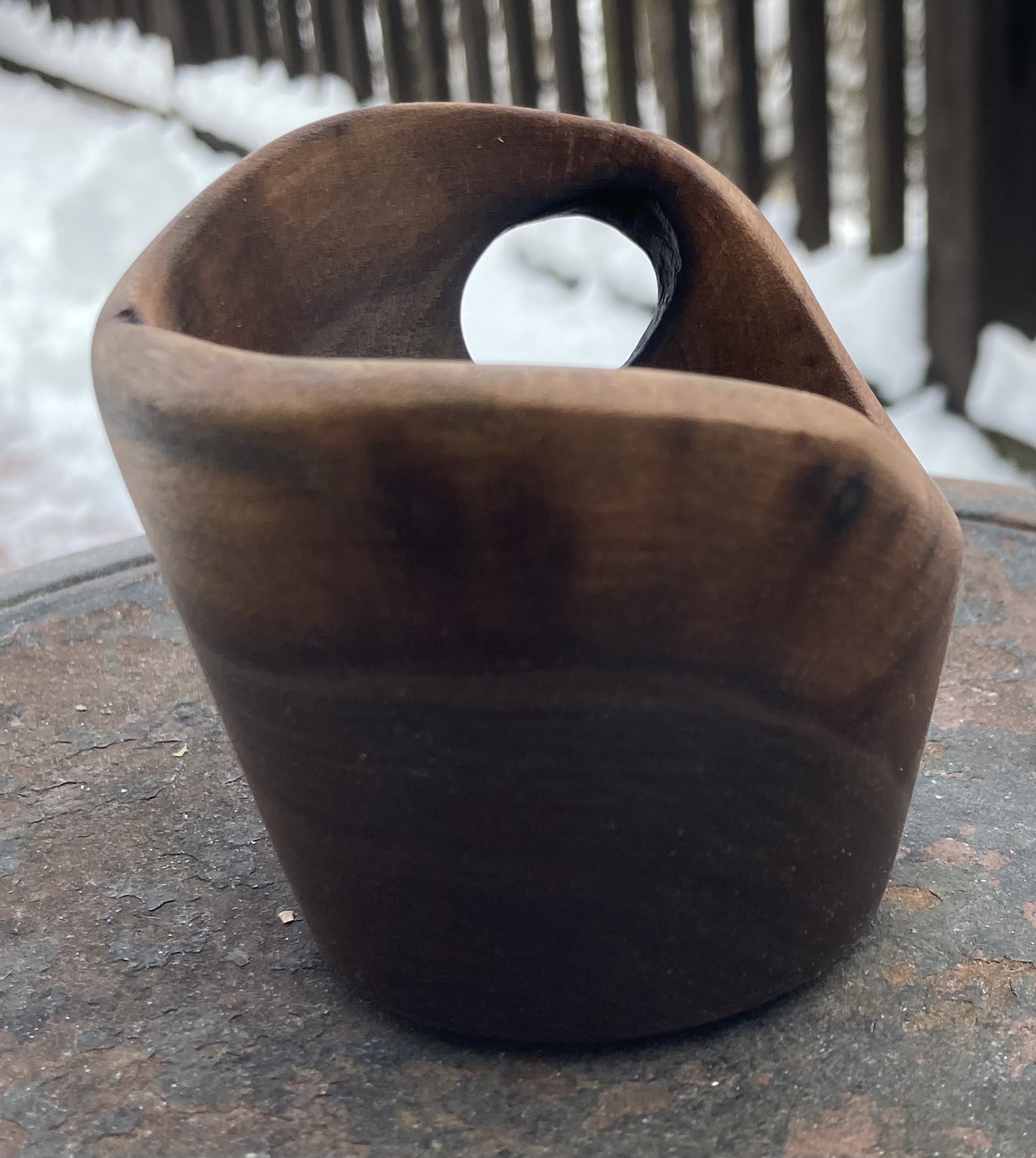 Small Live Edge Walnut Bowl Approx 3 1/8" Diameter X 3" Tall