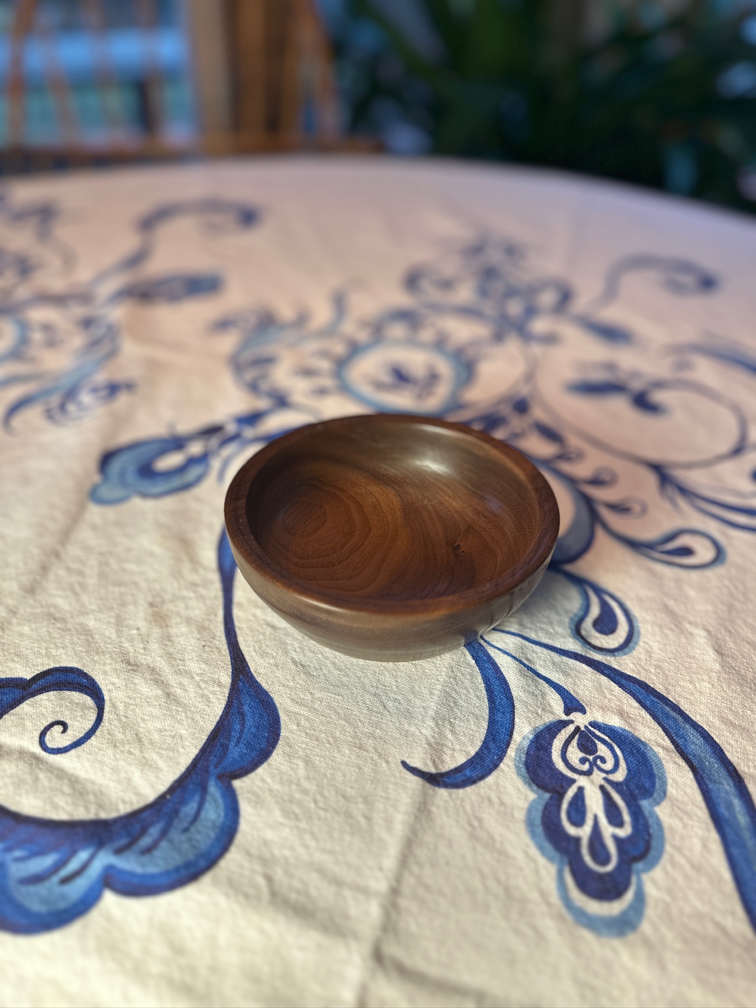 Walnut Bowl Approx  5 1/2" diameter X  2" tall. 