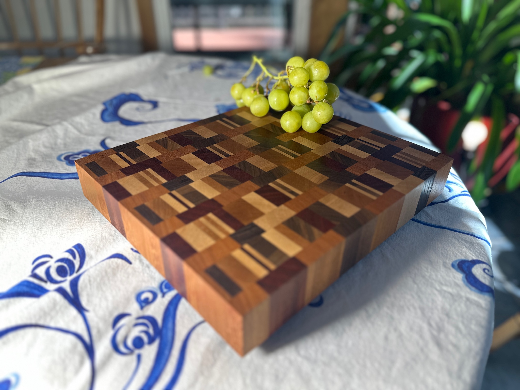 End Grain Cutting Board Approx 11" X 12 1/2" X 1 7/8" 