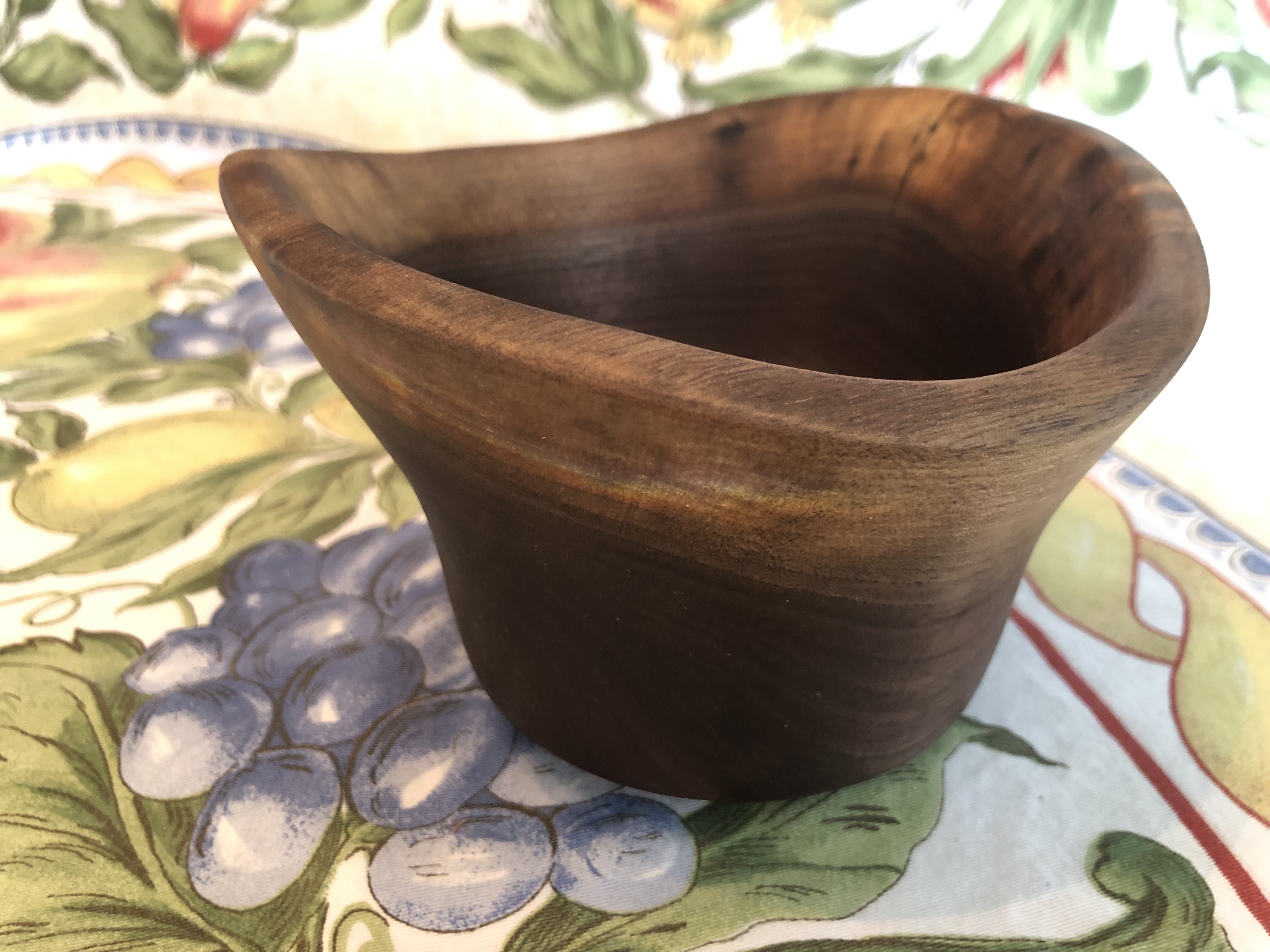 Small Natural Edge Walnut Bowl Approx 5 3/4" Diameter X 3 3/4" Tall